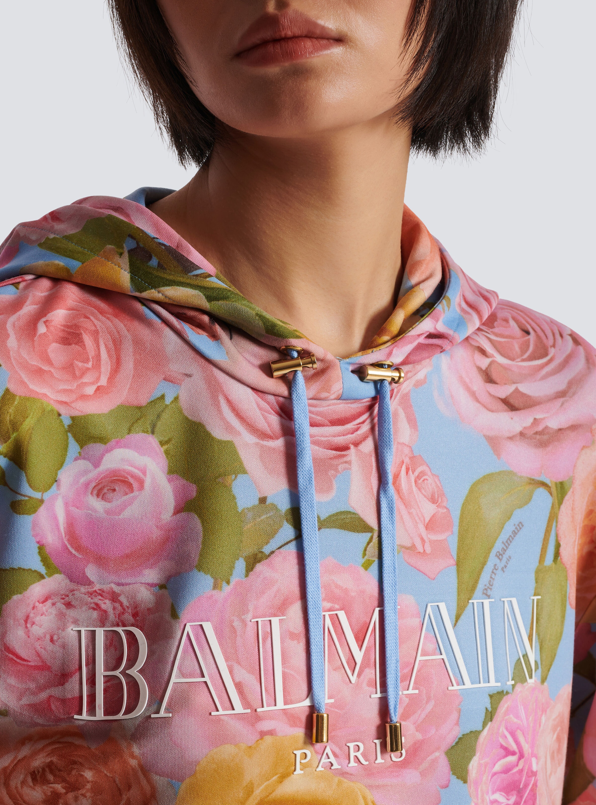 Vintage Balmain hoodie with Pastel Roses print - 8