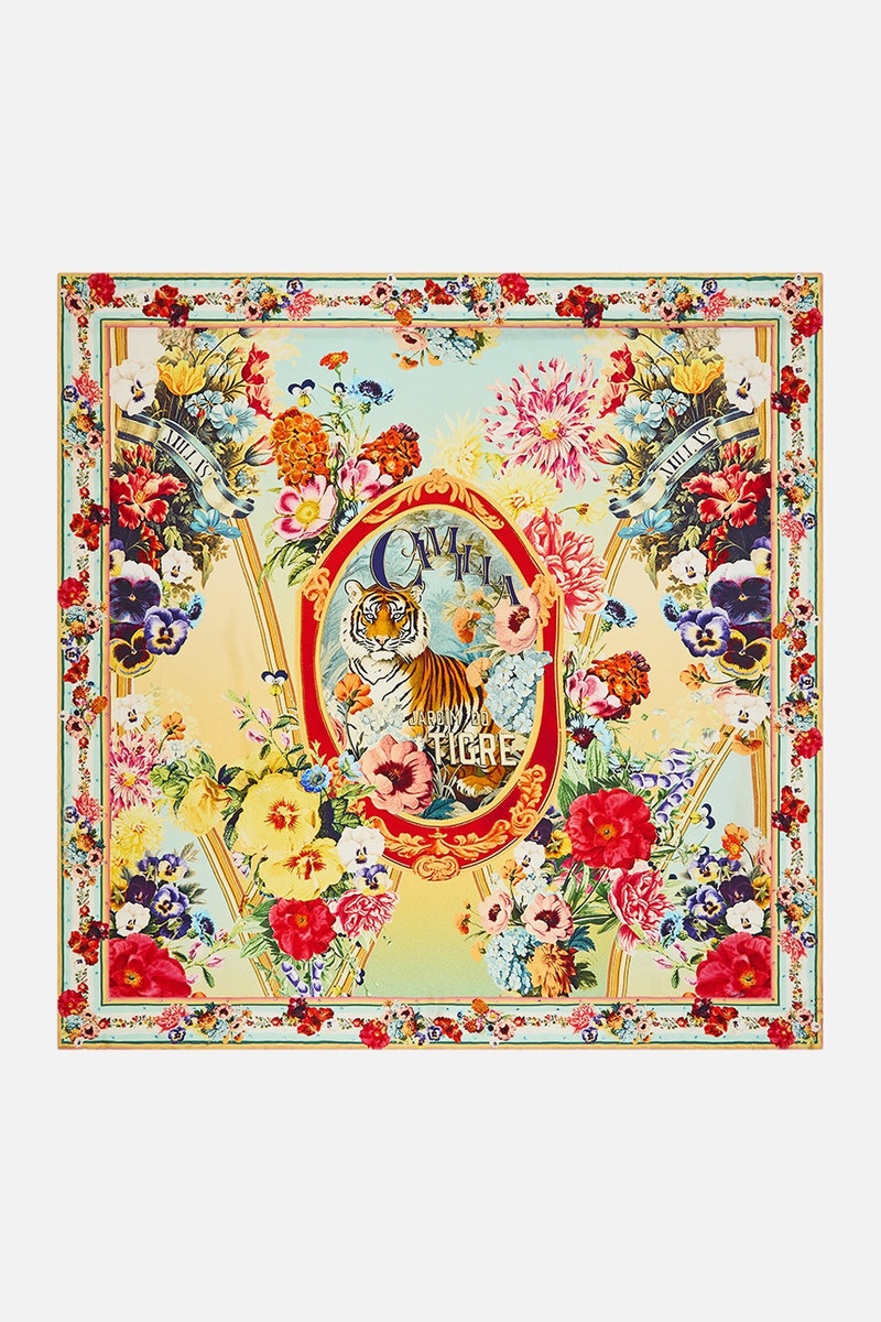 CAMILLA LARGE CRYSTALLED SILK SQUARE SCARF outlook