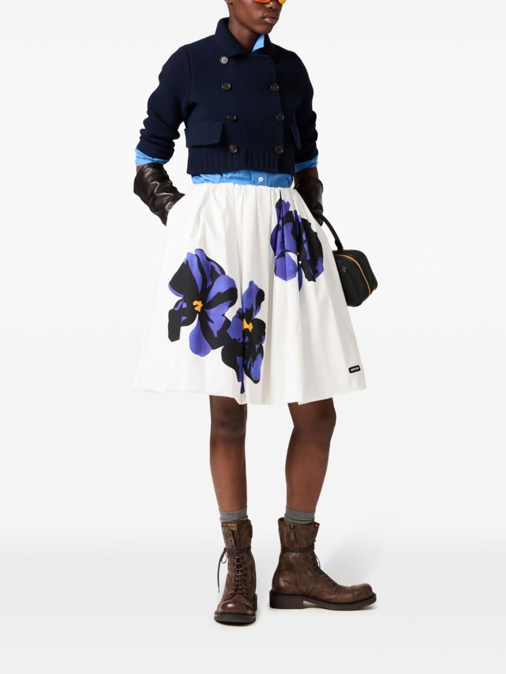 printed poplin midi skirt - 2