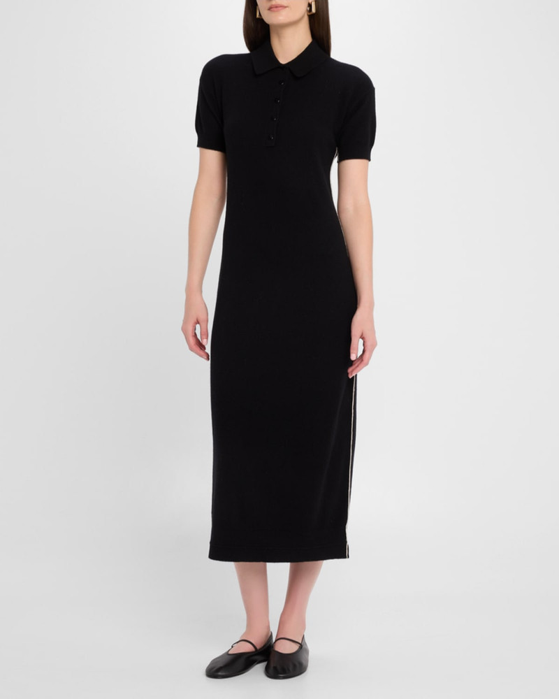 MARIA McMANUS Polo T-Shirt Dress In Black outlook