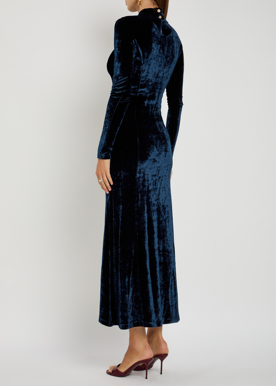 Rabanne Gathered Velvet Gown - 3