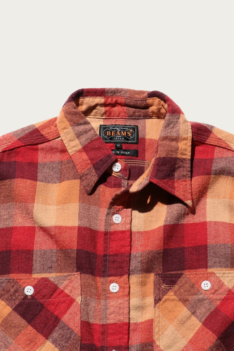 BEAMS PLUS WORK Indian Flannel Plaid - Red outlook