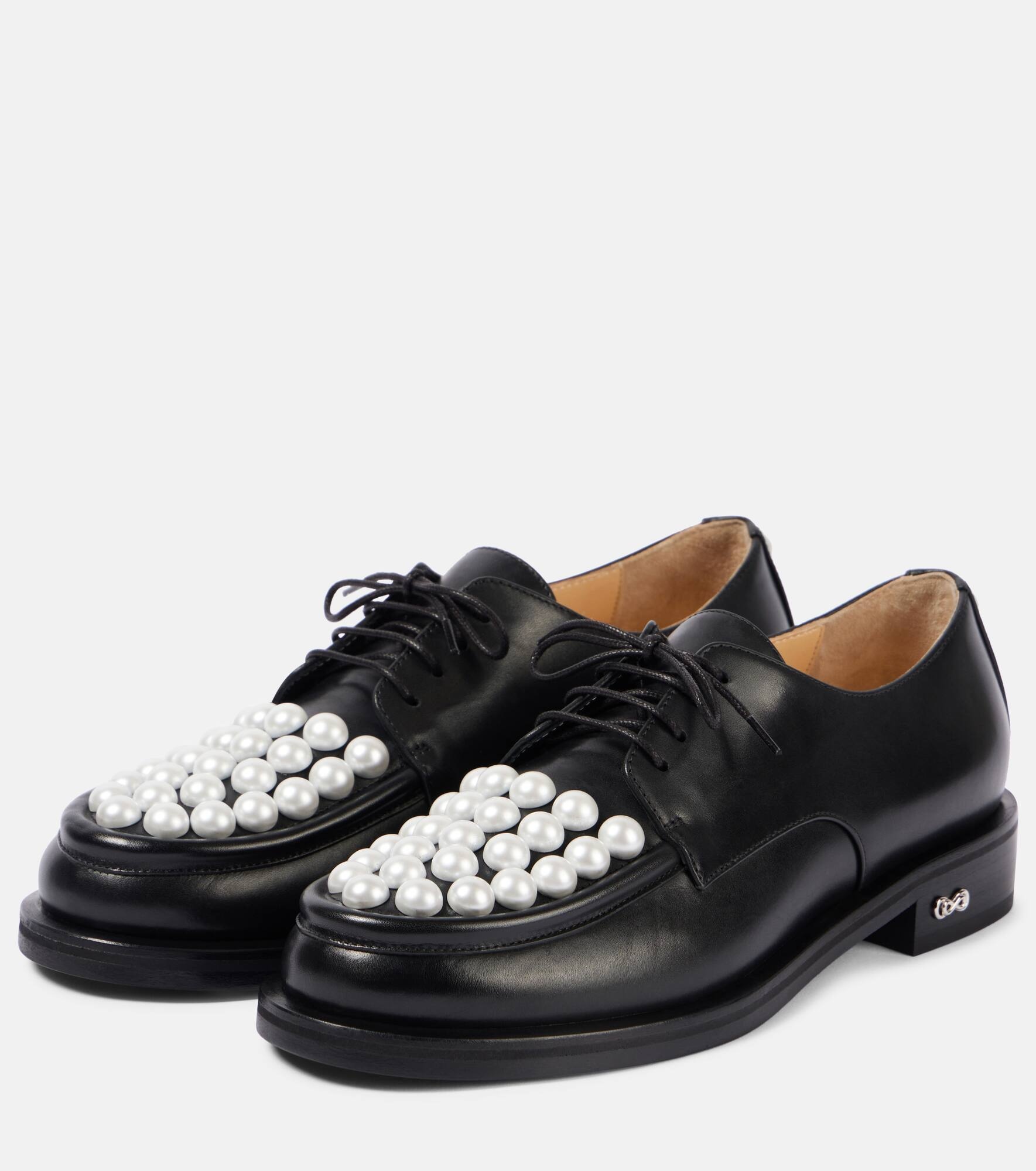 Sirene embellished leather loafers - 4