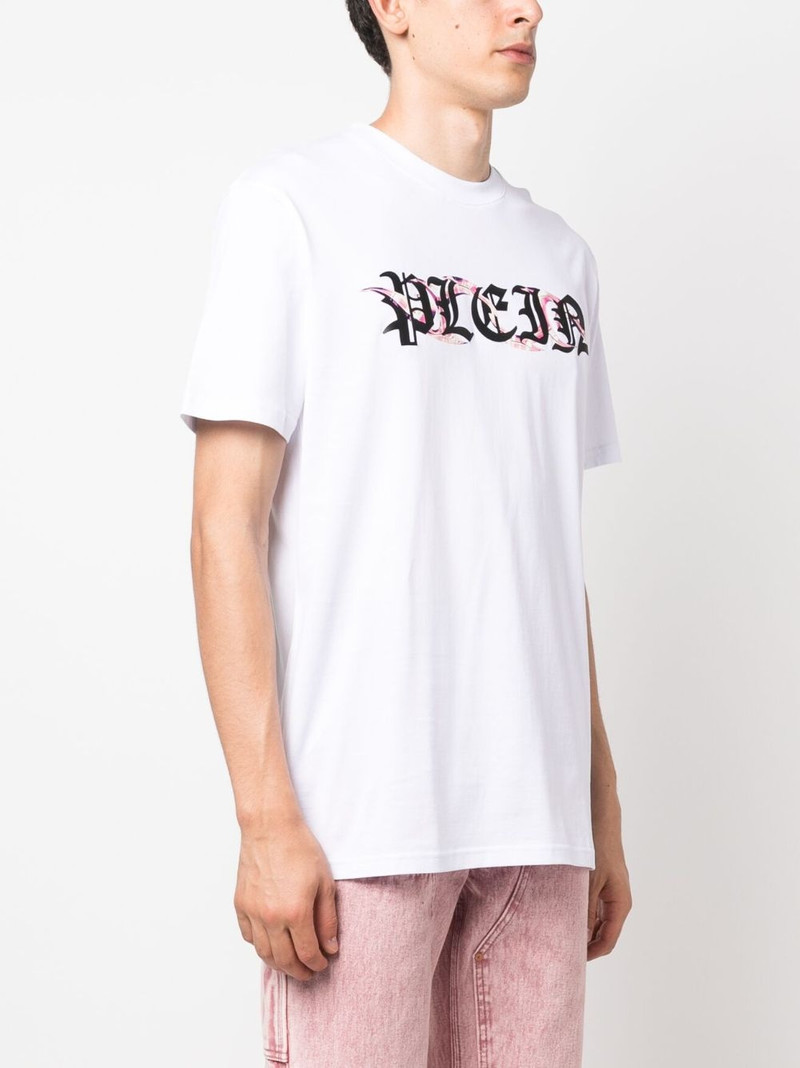 로고 인쇄 면 T 셔츠 3