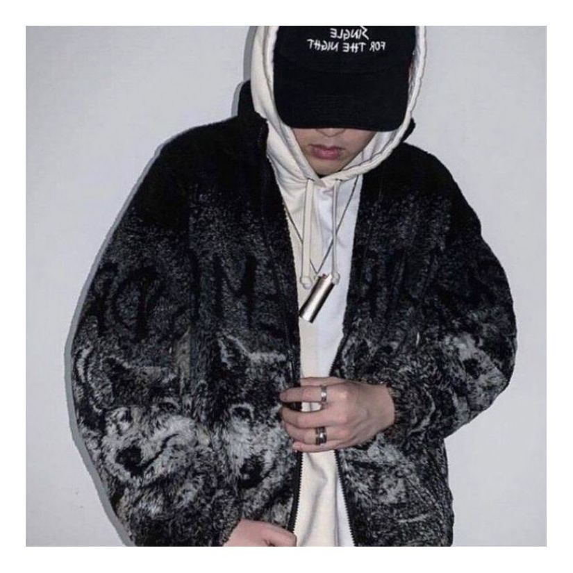 Supreme Wolf Fleece Jacket 'Black White' SUP-SS19-448 - 4