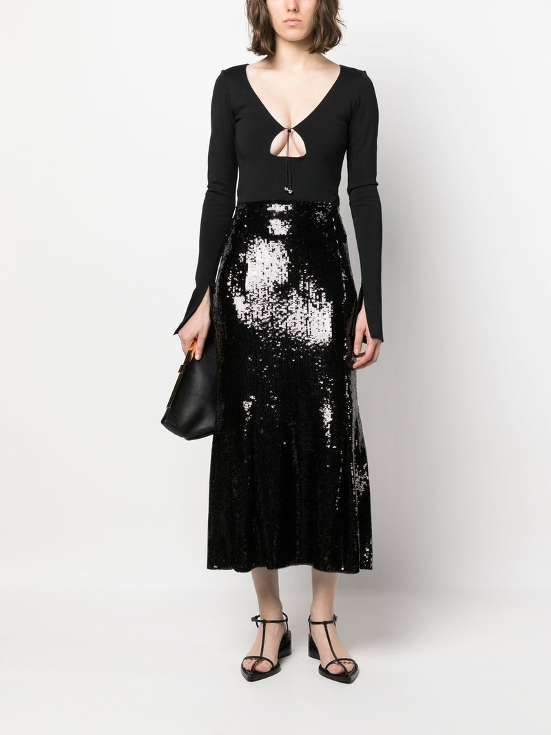 KHAITE Levine high-waisted sequin skirt outlook