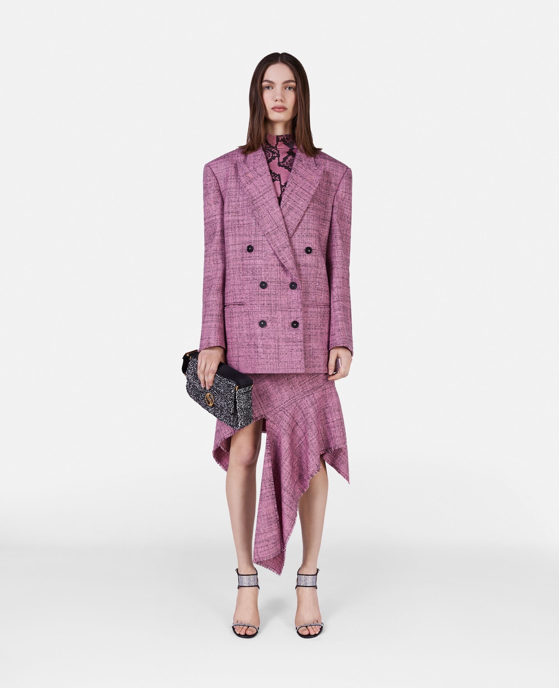 Stella McCartney Wool Mouline Oversized Double-Breasted Blazer 