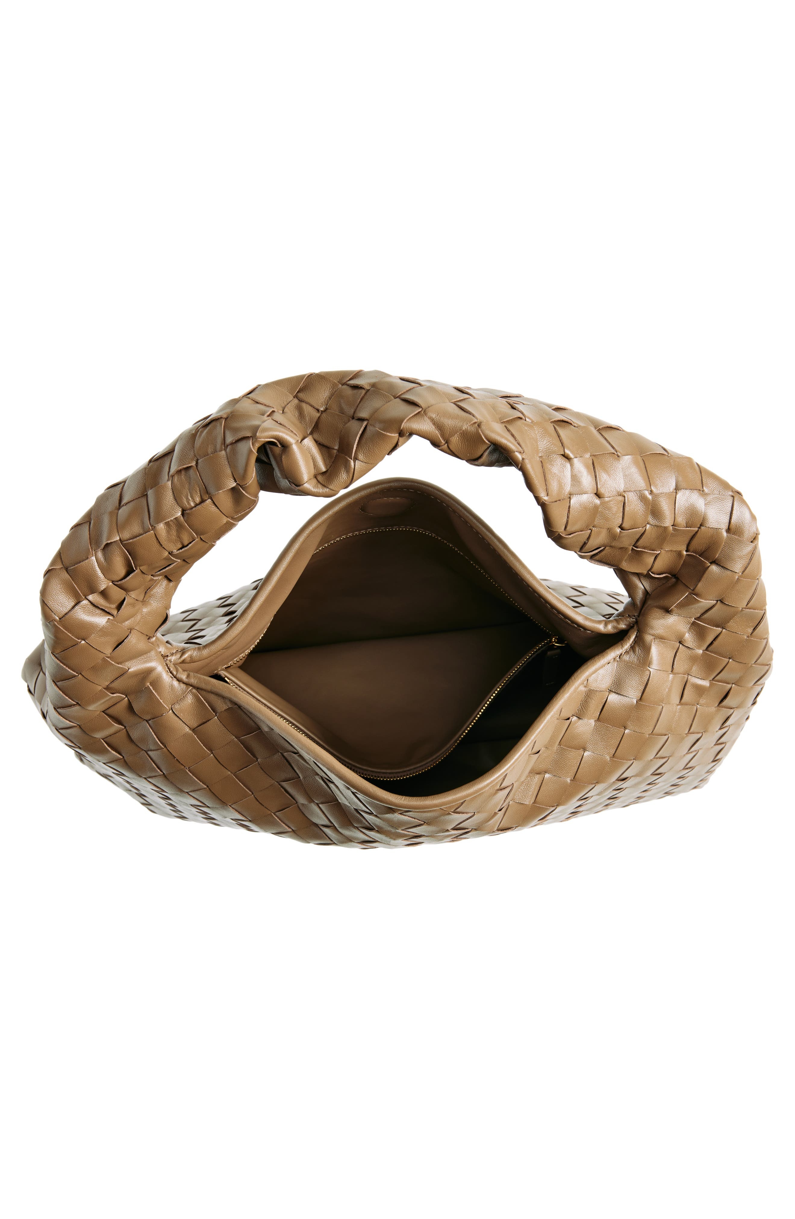 Bottega Veneta Small Hop Intrecciato Leather Hobo Bag in 2360 Pinecone-M Brass at Nordstrom - 4