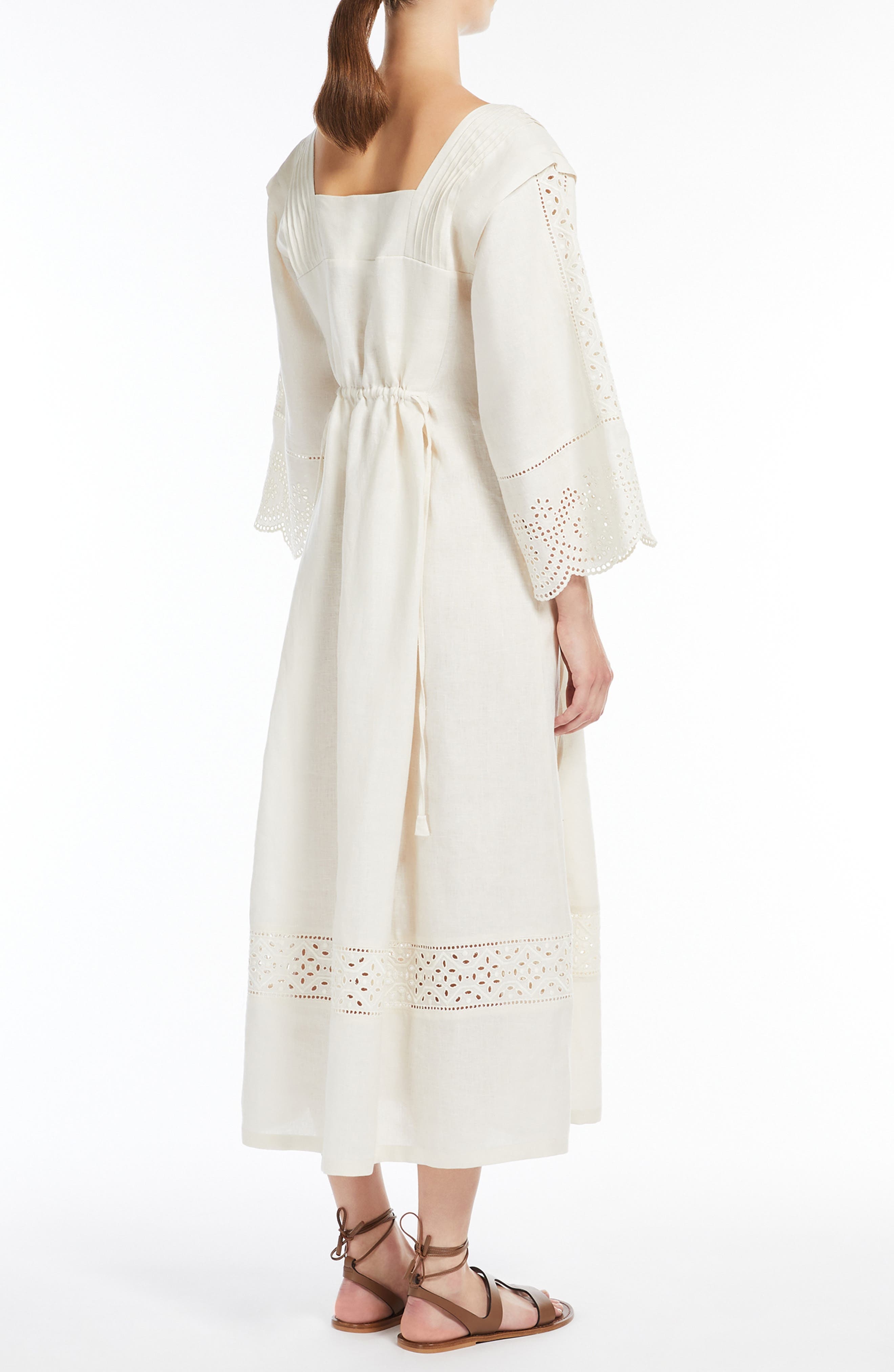 Weekend Max Mara Luglio Eyelet Long Sleeve Maxi Dress in Ecru at Nordstrom - 2