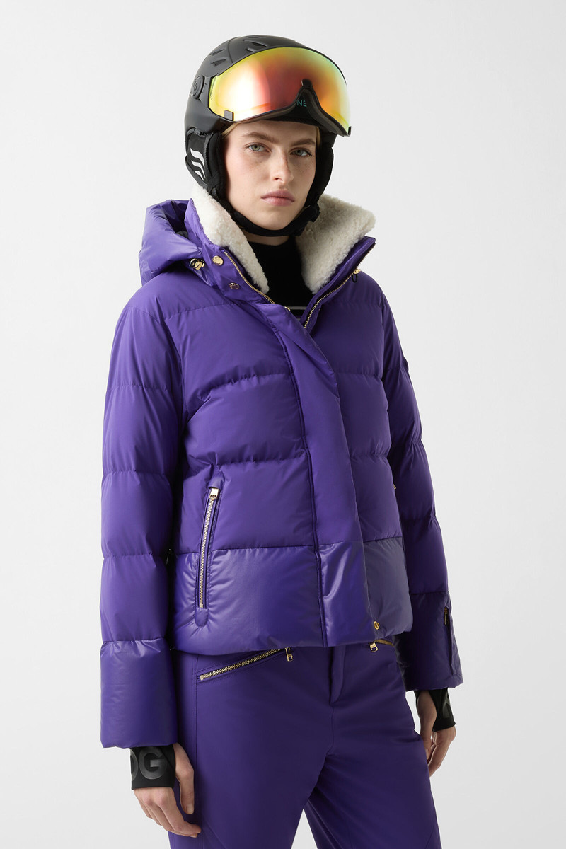 Maja down ski jacket in Violet 2