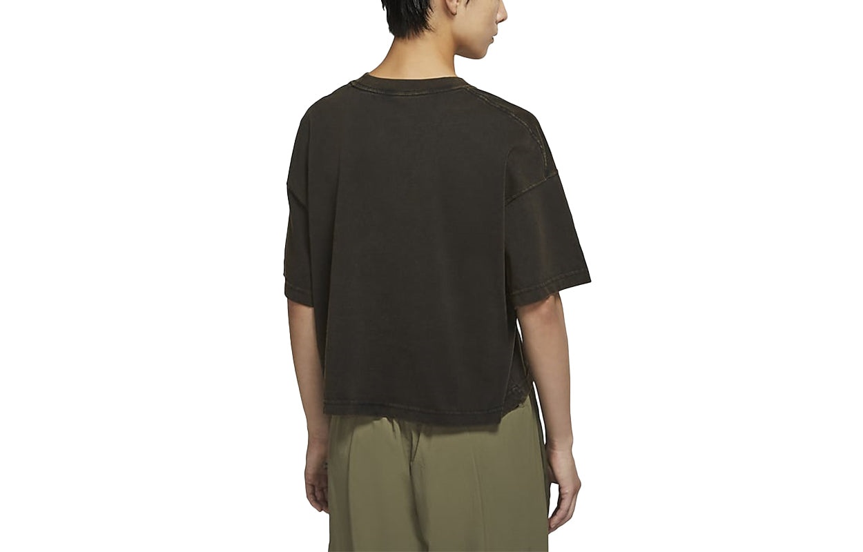 (WMNS) Air Jordan Essentials Boxy Logo Loose Sports Short Sleeve Black CZ4140-010 - 2