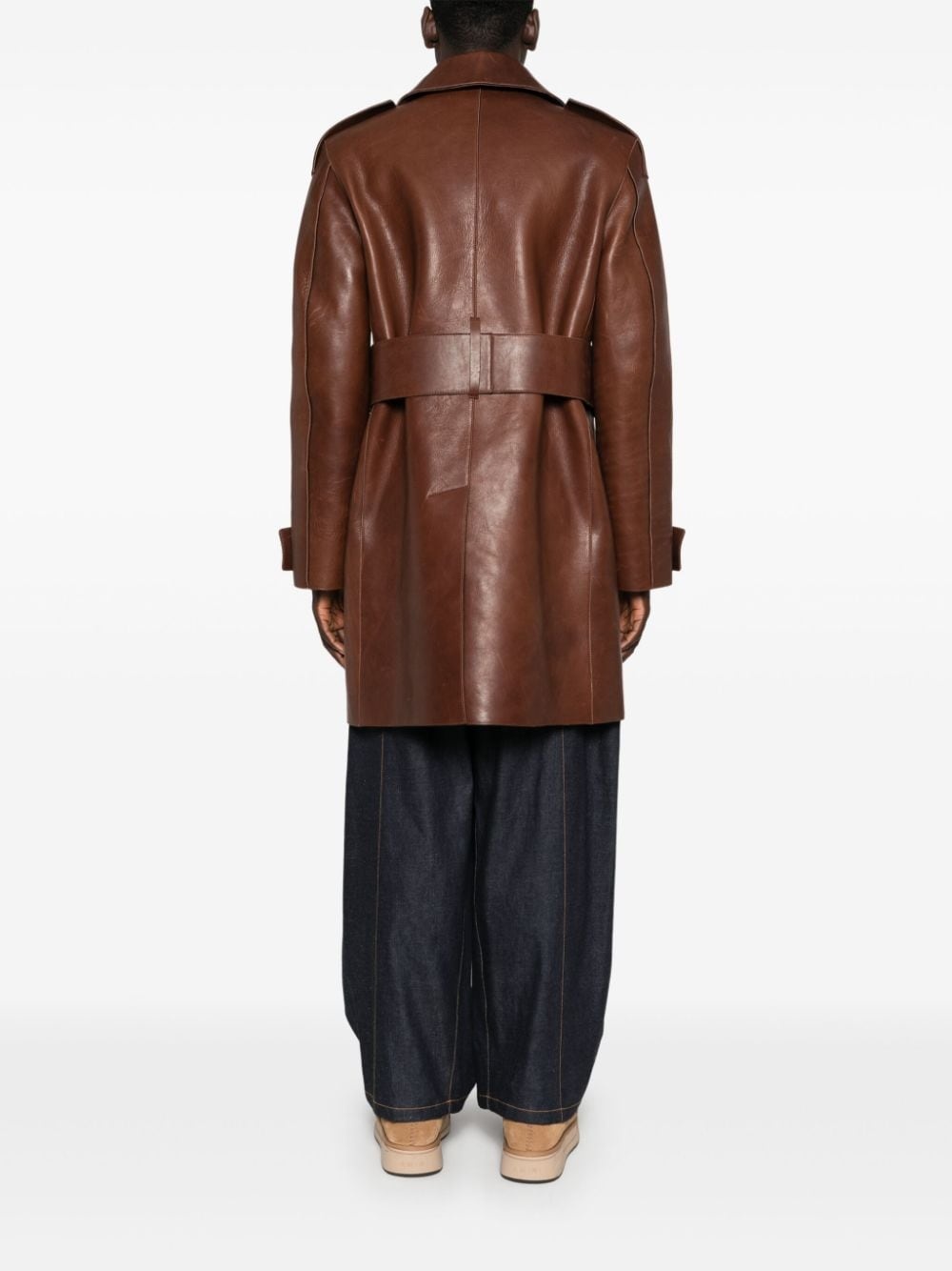 leather trench coat - 4