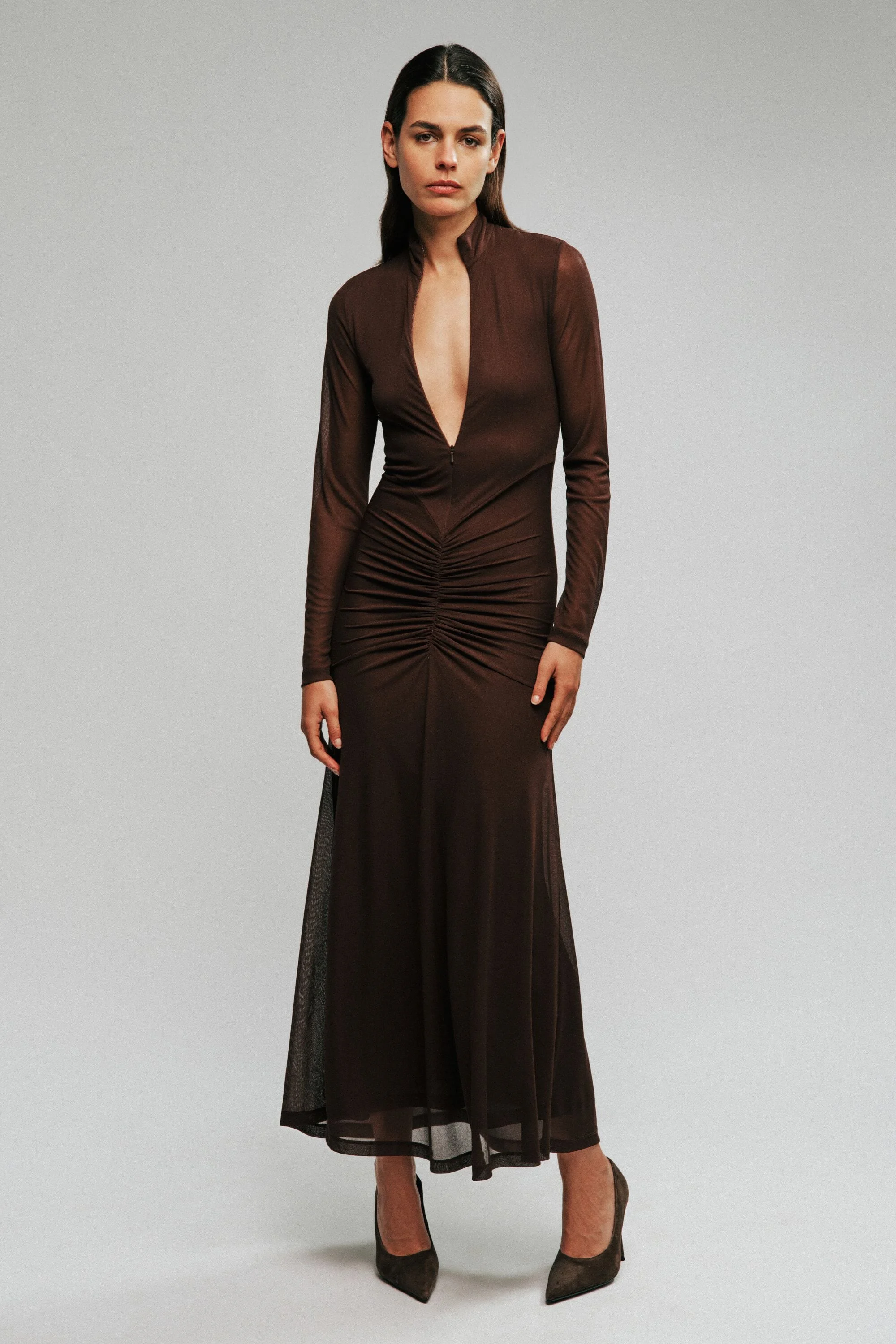 Verinka Maxi Dress In Dark Chocolate - 1