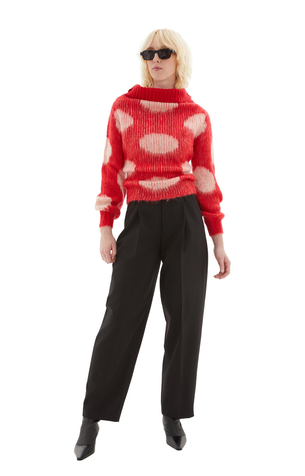 WOOL PANTS WITH PRESSED PLEATS (BLACK) - 2