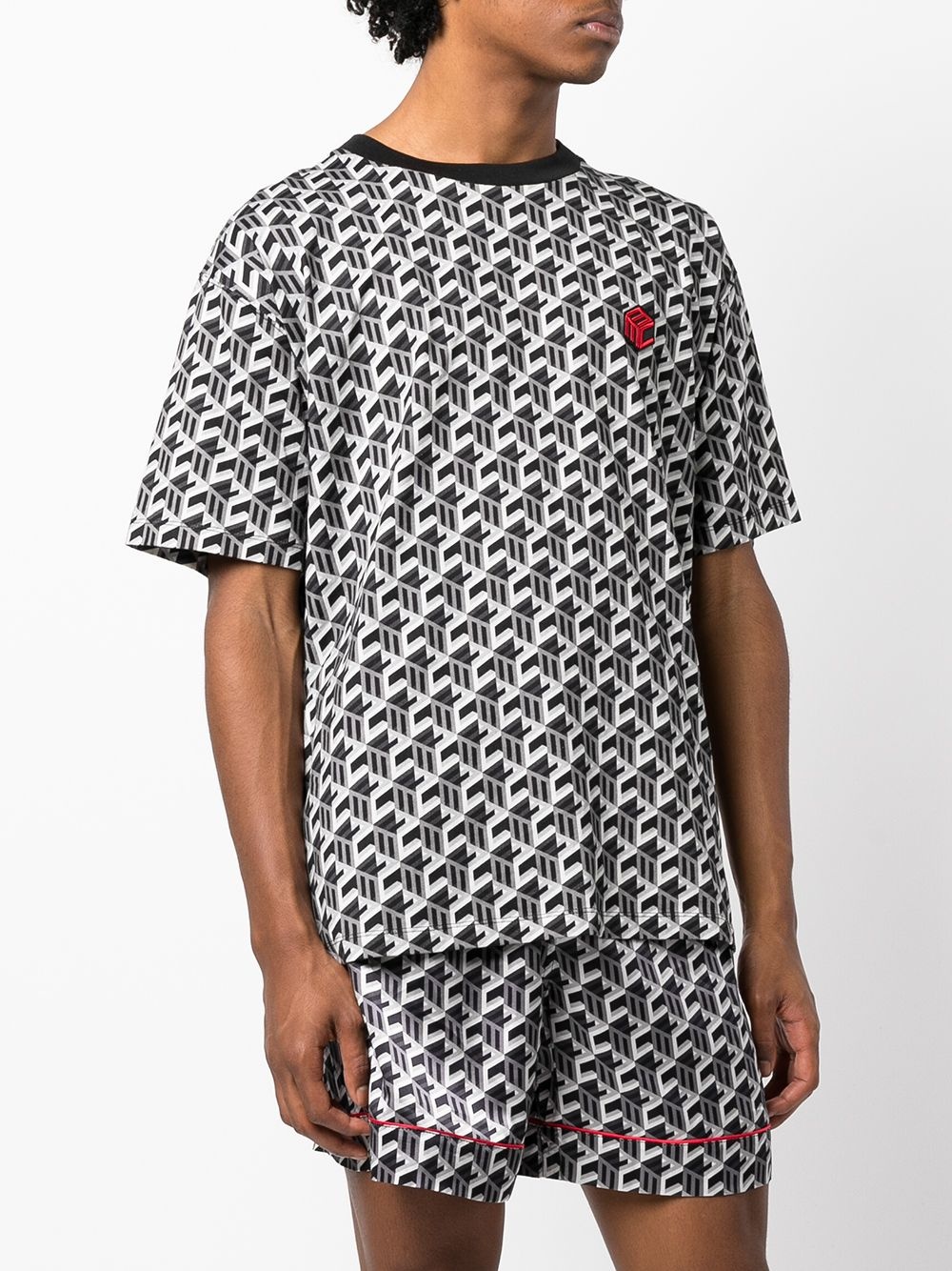 geometric-print cotton T-shirt - 3