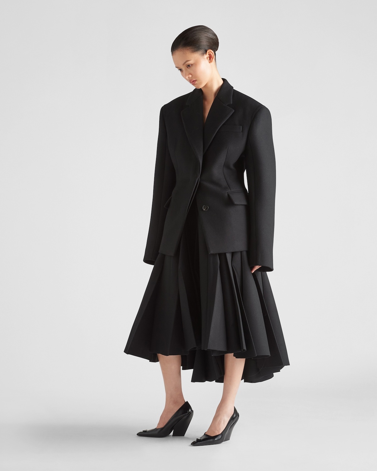 Pleated kid mohair midi-skirt - 2