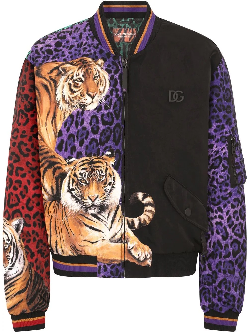 tiger-print bomber jacket - 1