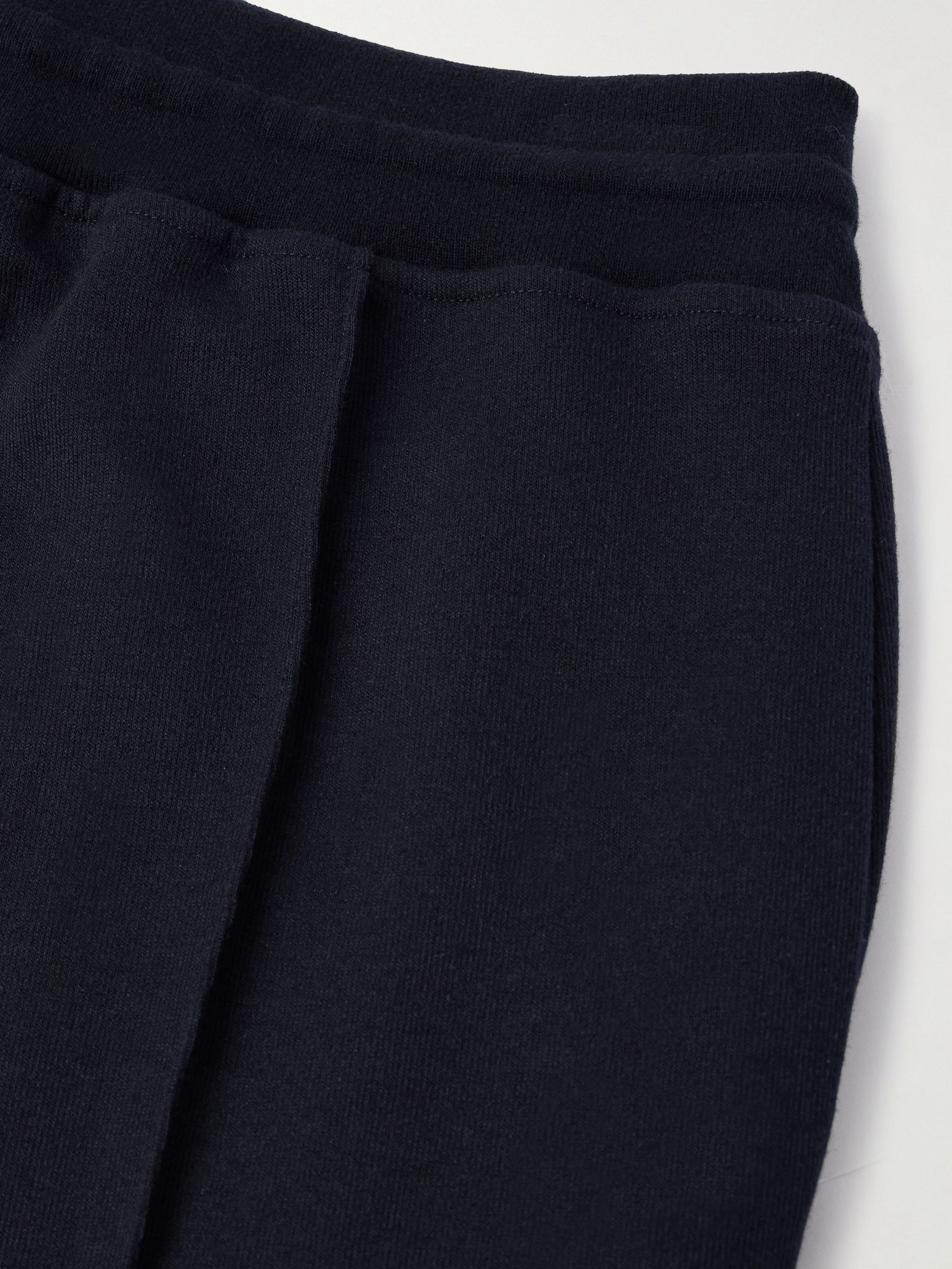 Whitney Tapered Cotton, Silk and Cashmere-Blend Jersey Sweatpants Navy - 4