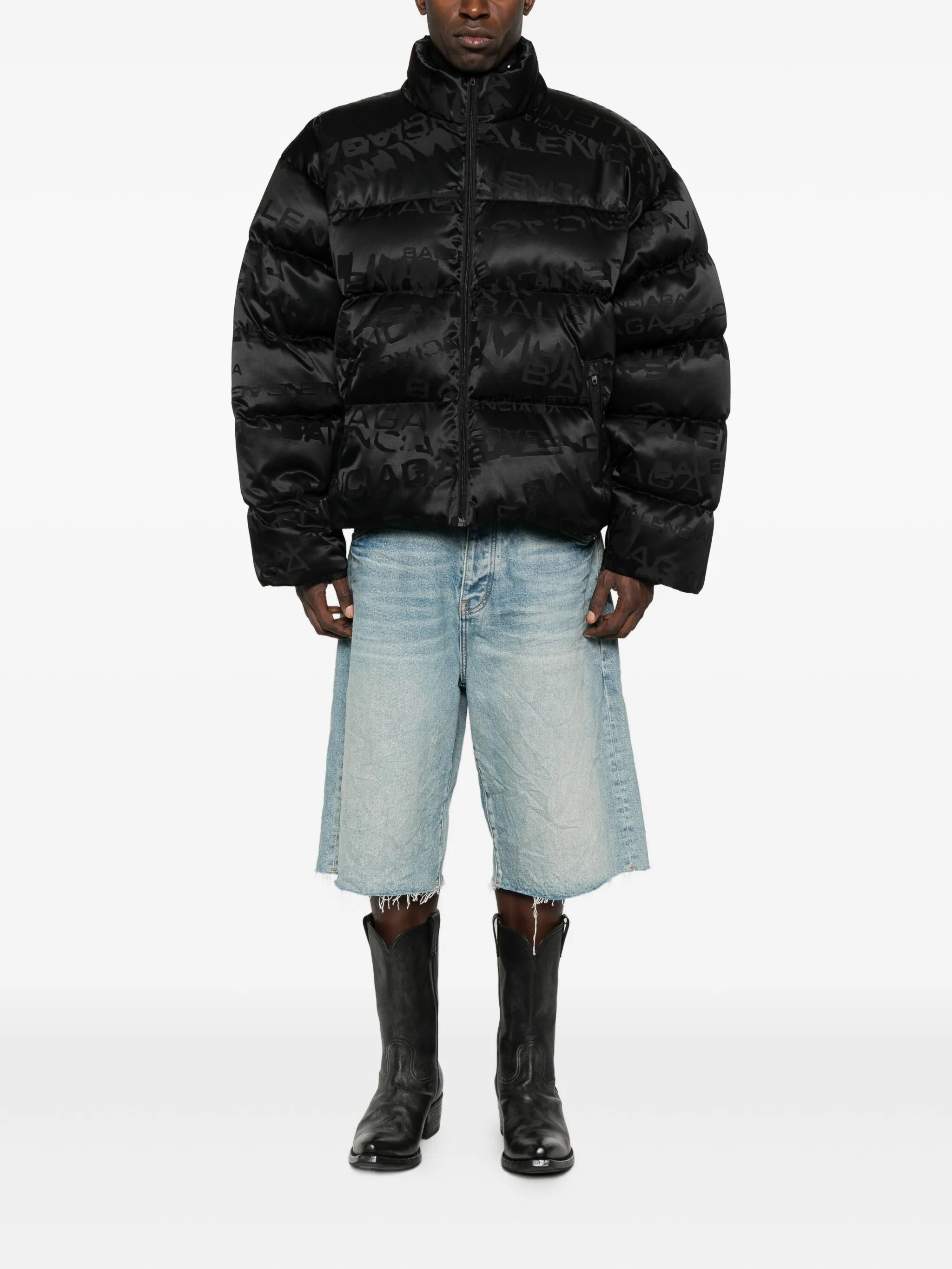 Balenciaga Logo-pattern Quilted Jacket - 4