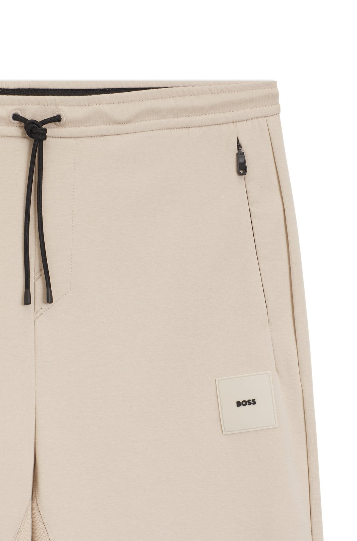 STRETCH TRACKSUIT BOTTOMS WITH LOGO PATCH - 6