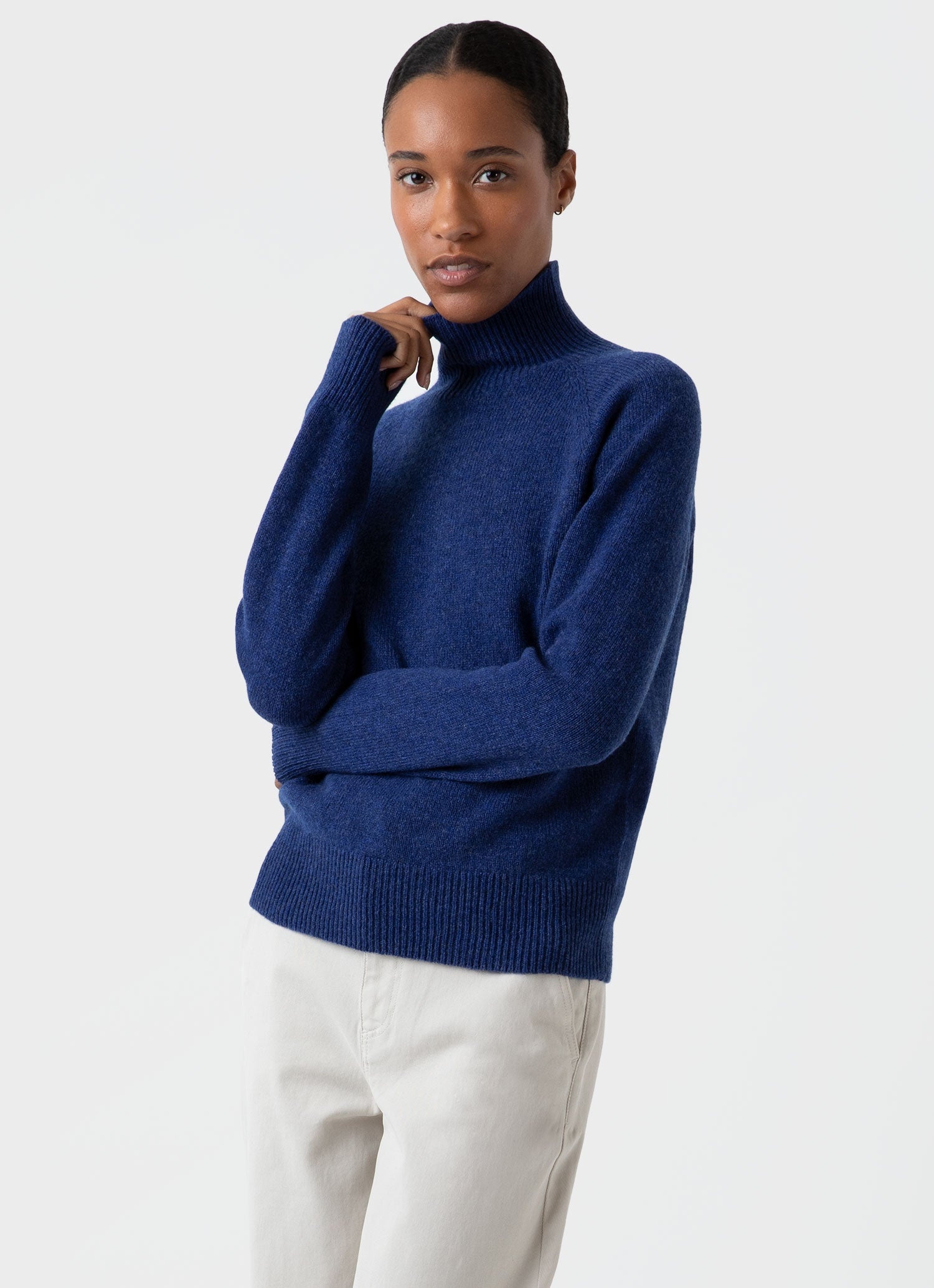 Lambswool Funnel Neck Jumper - 2