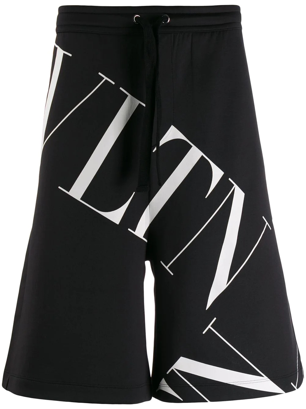 contrast logo print shorts - 1