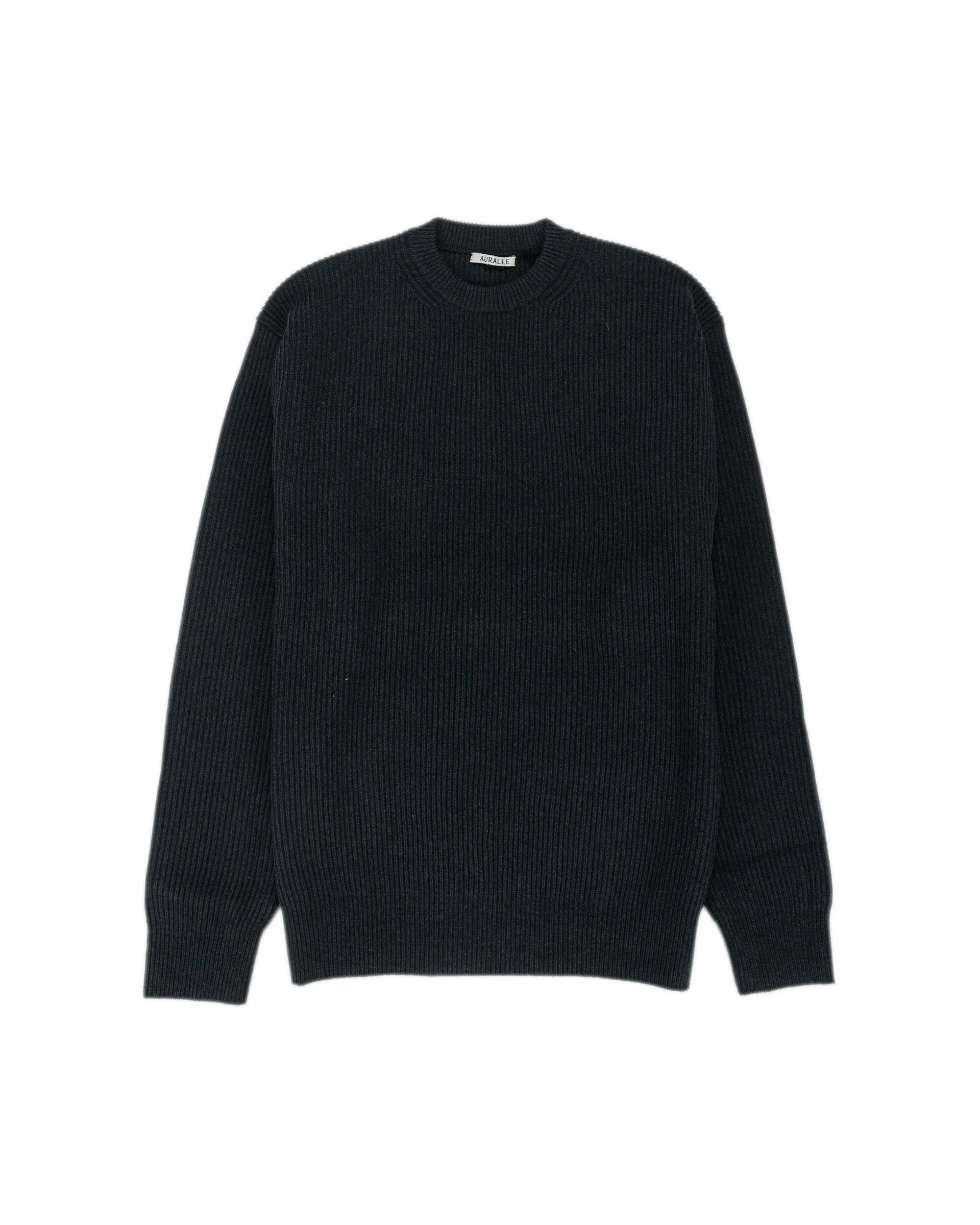 Super Fine Wool Rib Knit P/O Black - 1