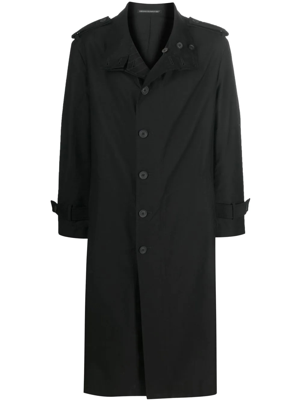 funnel neck button-up coat - 1