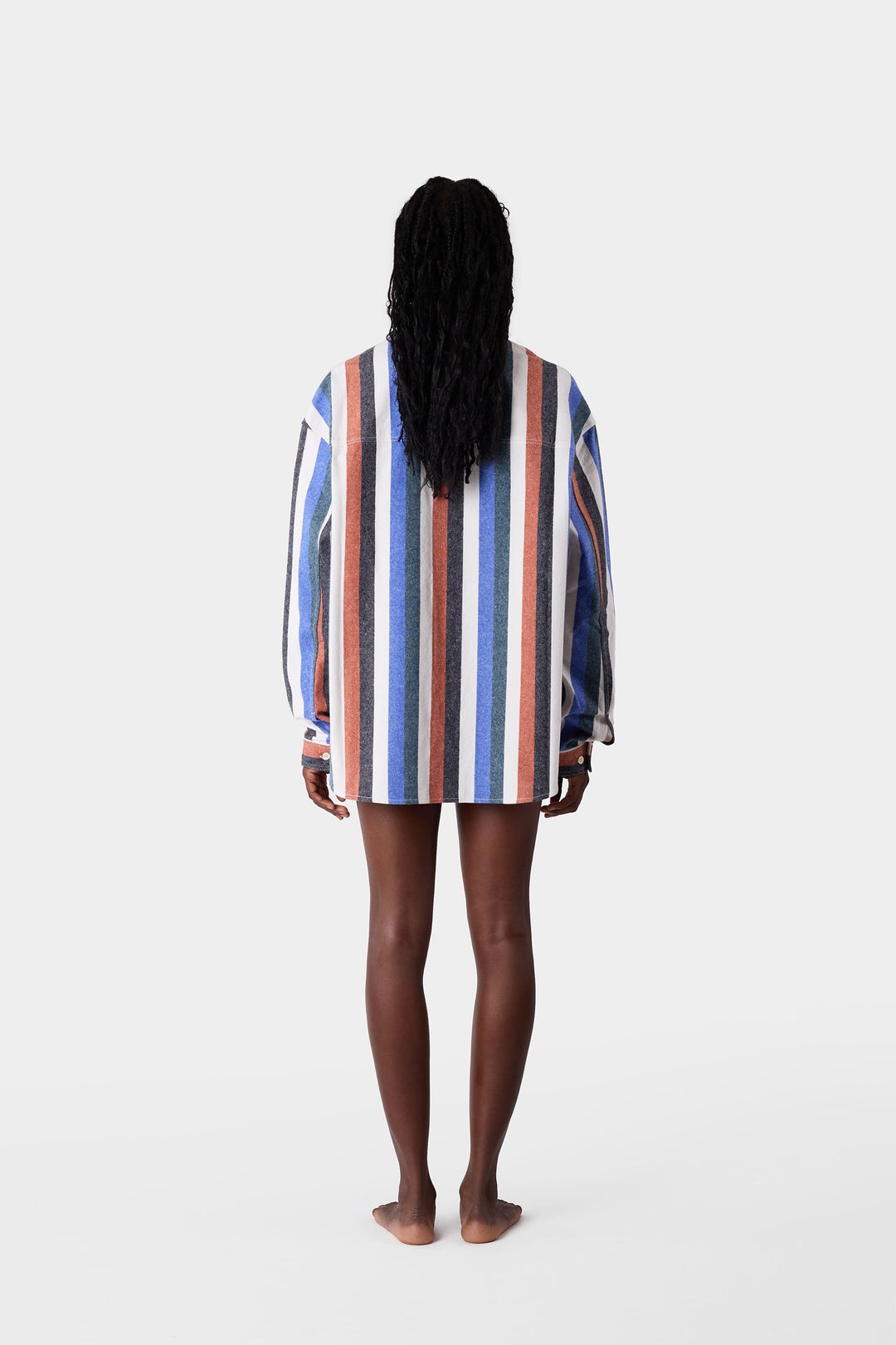 OVER SHIRT W/ POCKETS / flannel / multicolor stripes - 8