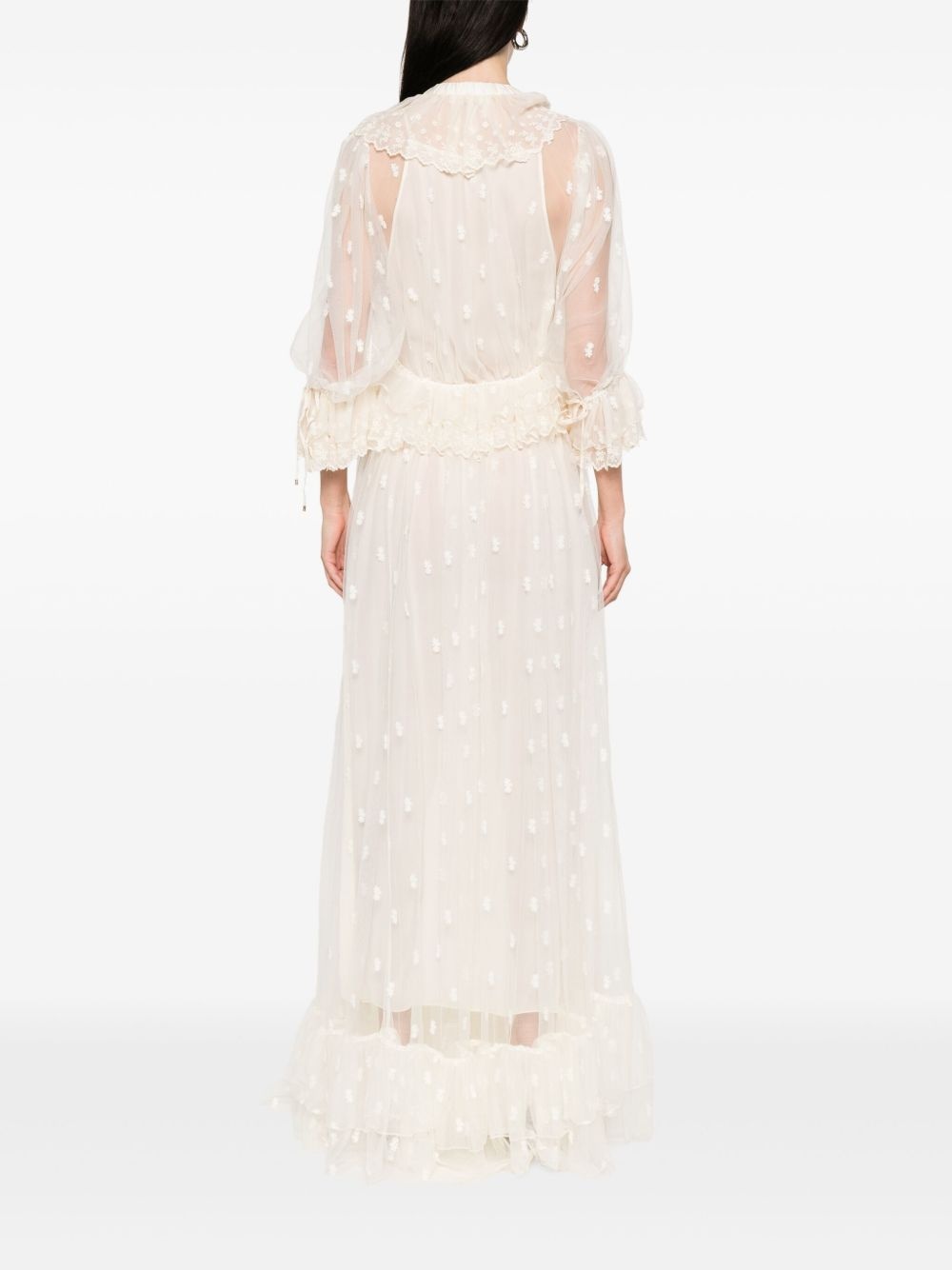 floral-embroidered maxi dress - 4
