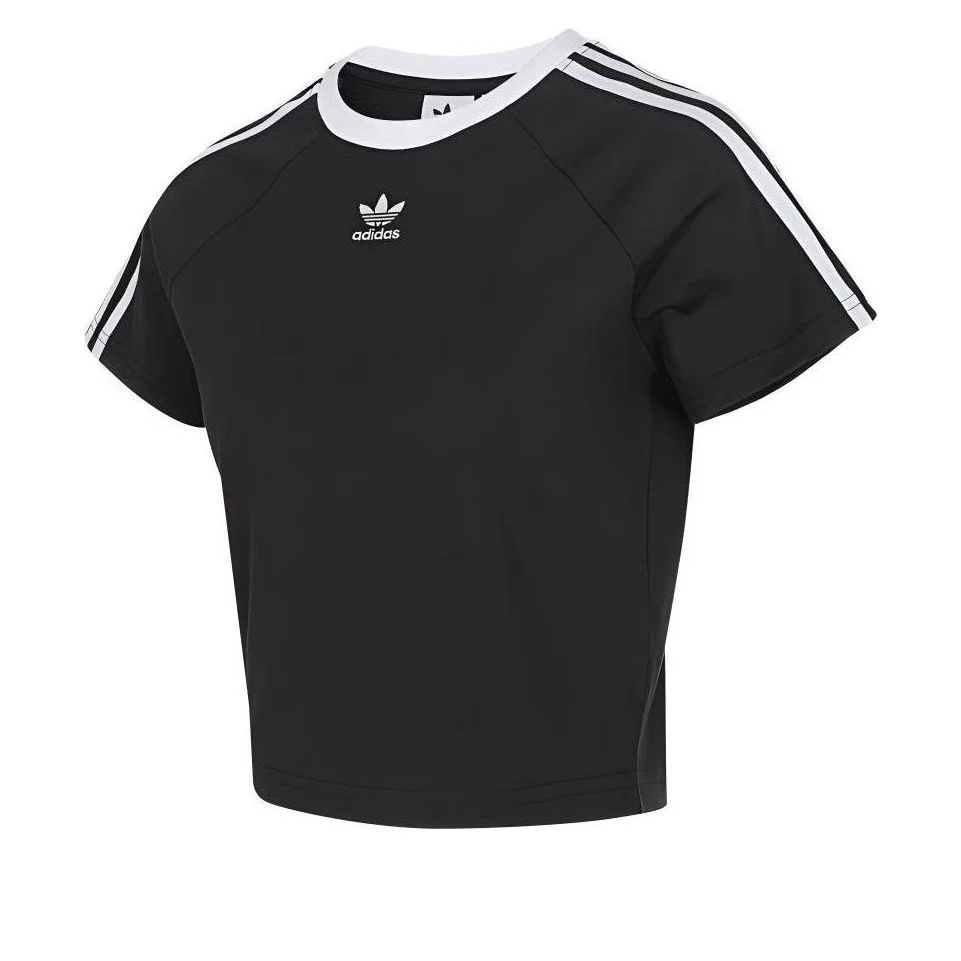 (WMNS) adidas Adicolor 3-Stripes Cali T-Shirt Asia Sizing 'Black White' JC8703 - 1