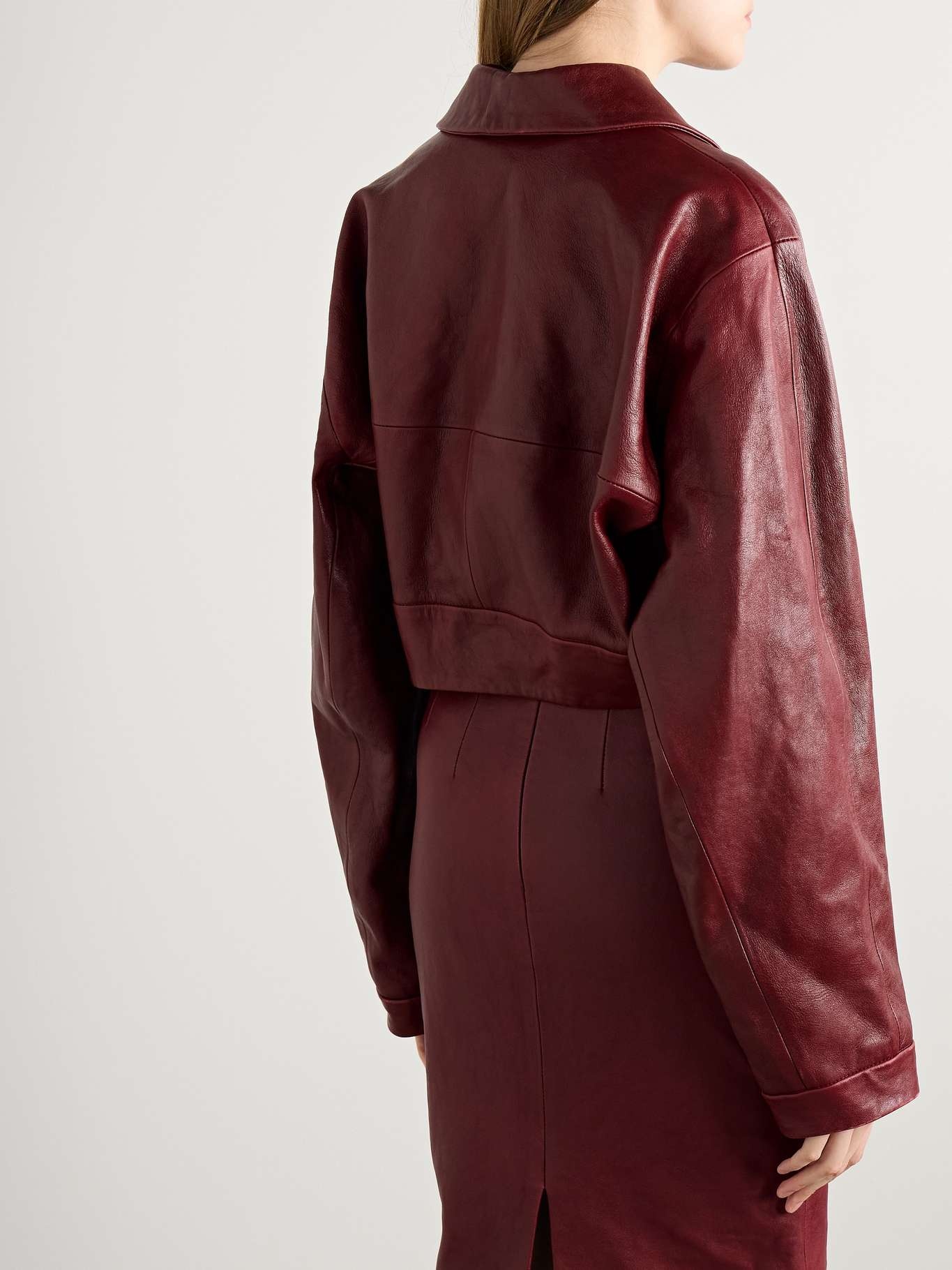 Sue cropped leather jacket - 3
