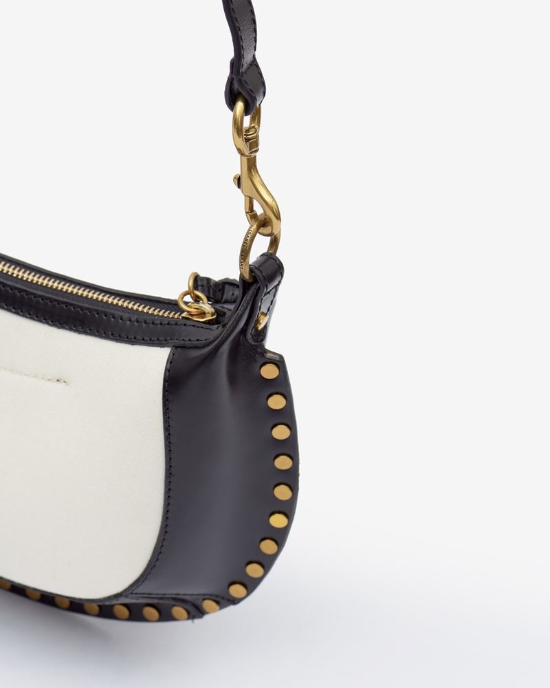 OSKAN MOON LEATHER AND COTTON BAGUETTE BAG - 3