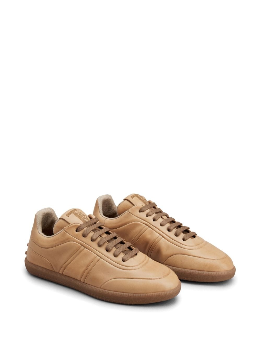 logo-patch leather sneakers - 2