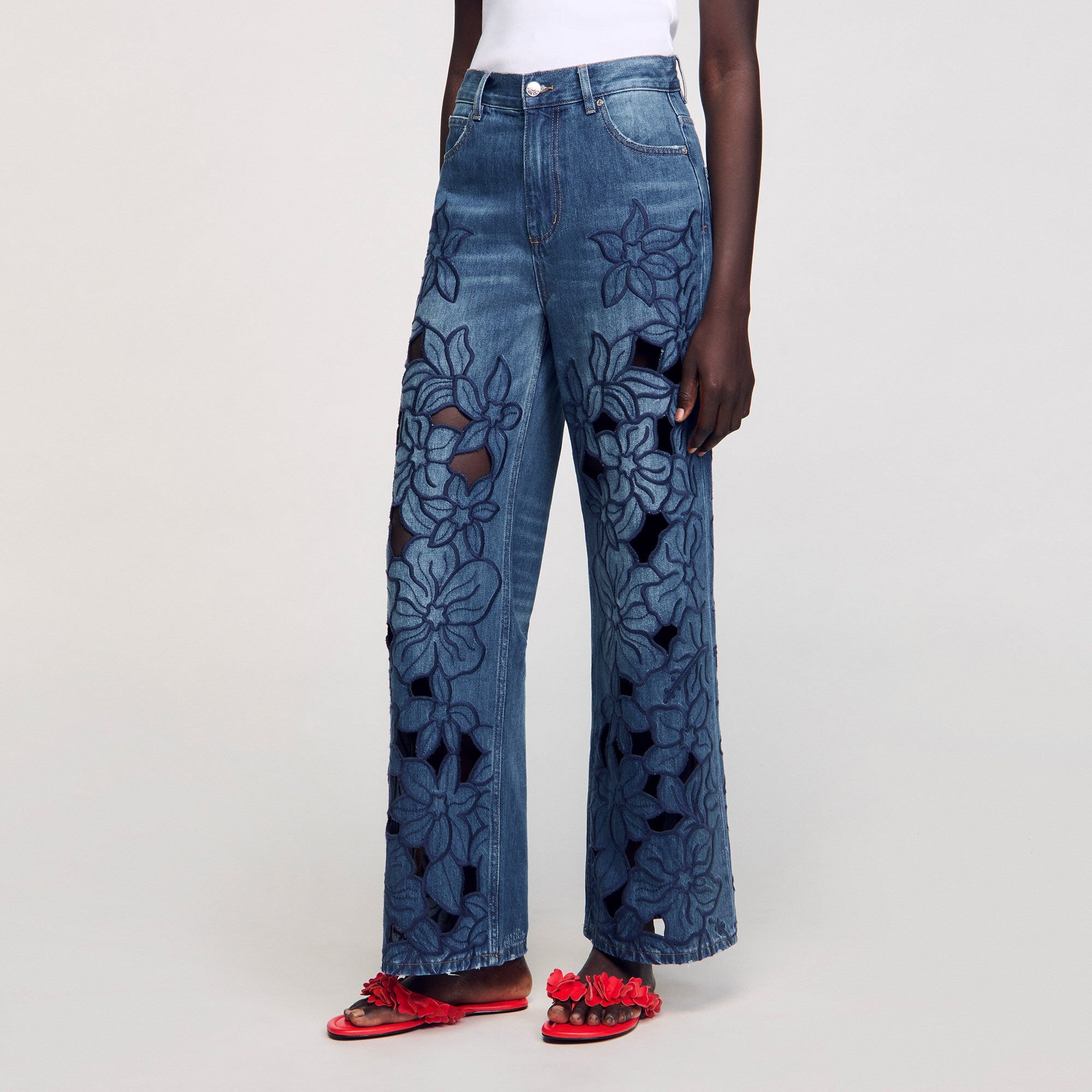 EMBROIDERED JEANS - 6