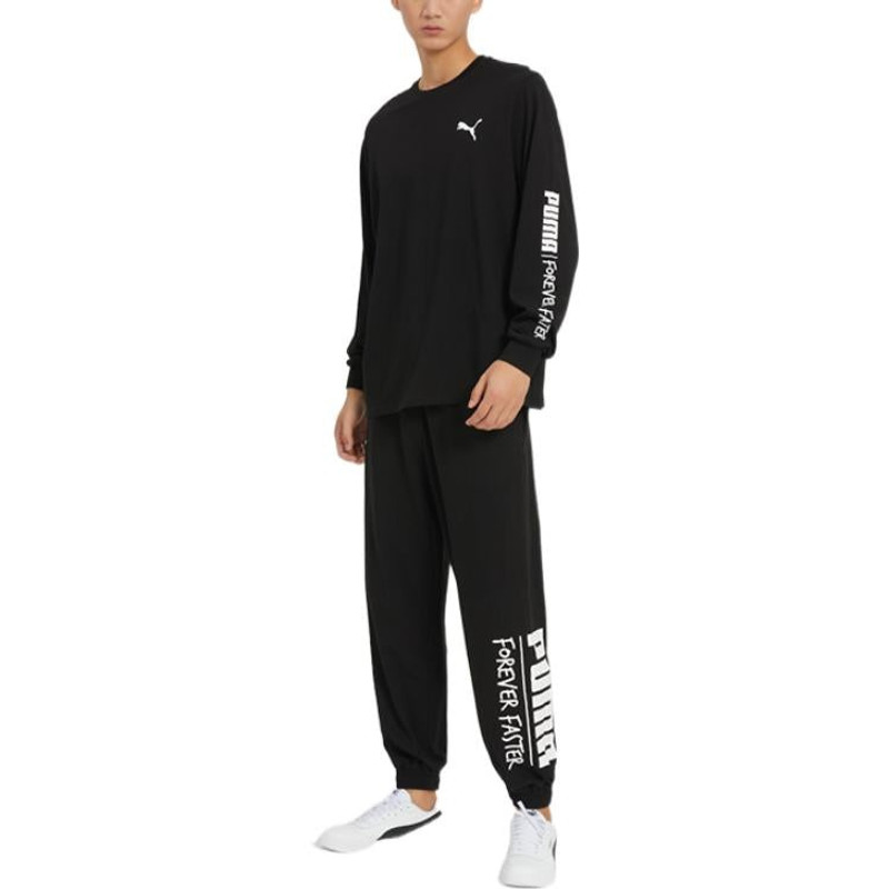 PUMA PUMA Graphic Track Pants 'Black' 539534-01 outlook