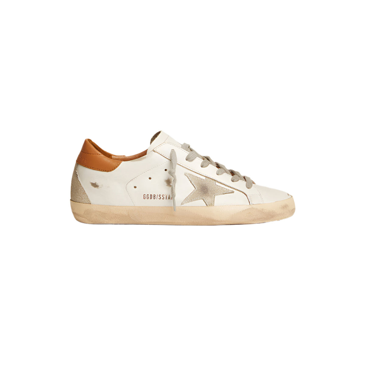 MEN’S SUPER STAR WITH SUEDE STAR SNEAKERS (WHITE/ICE/LIGHT BROWN) - 1