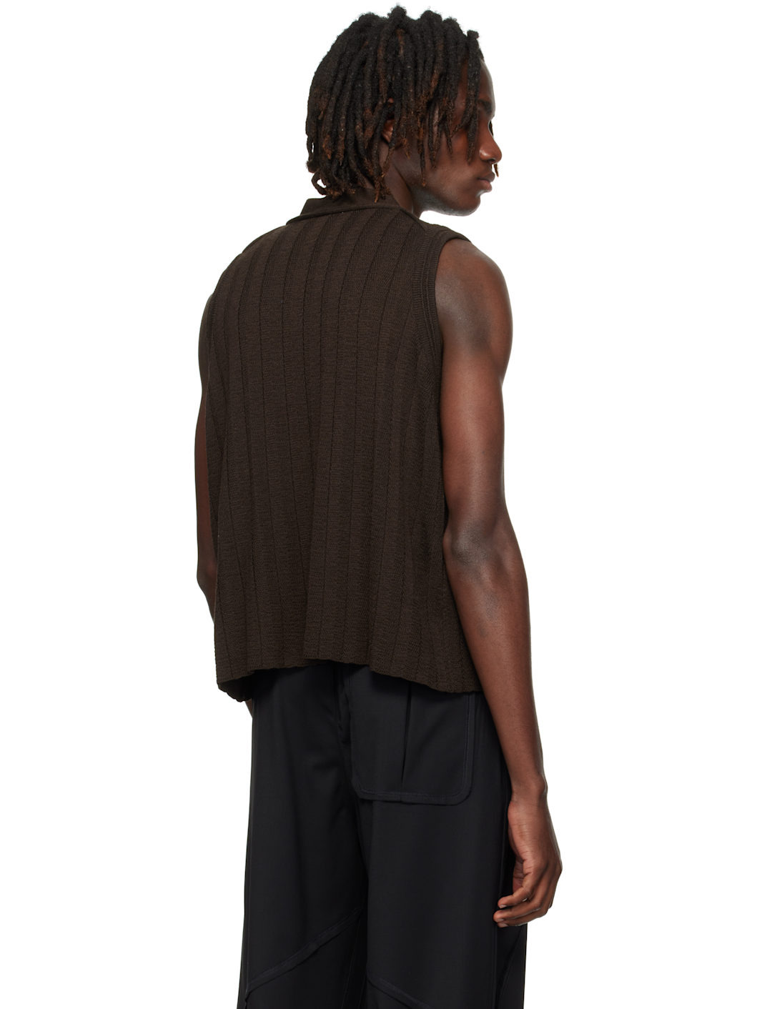 Brown Fitz Knit Vest - 3