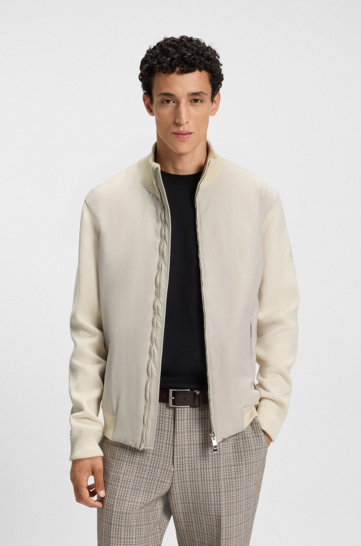 REGULAR-FIT HYBRID JACKET WITH DOUBLE B MONOGRAM - 2