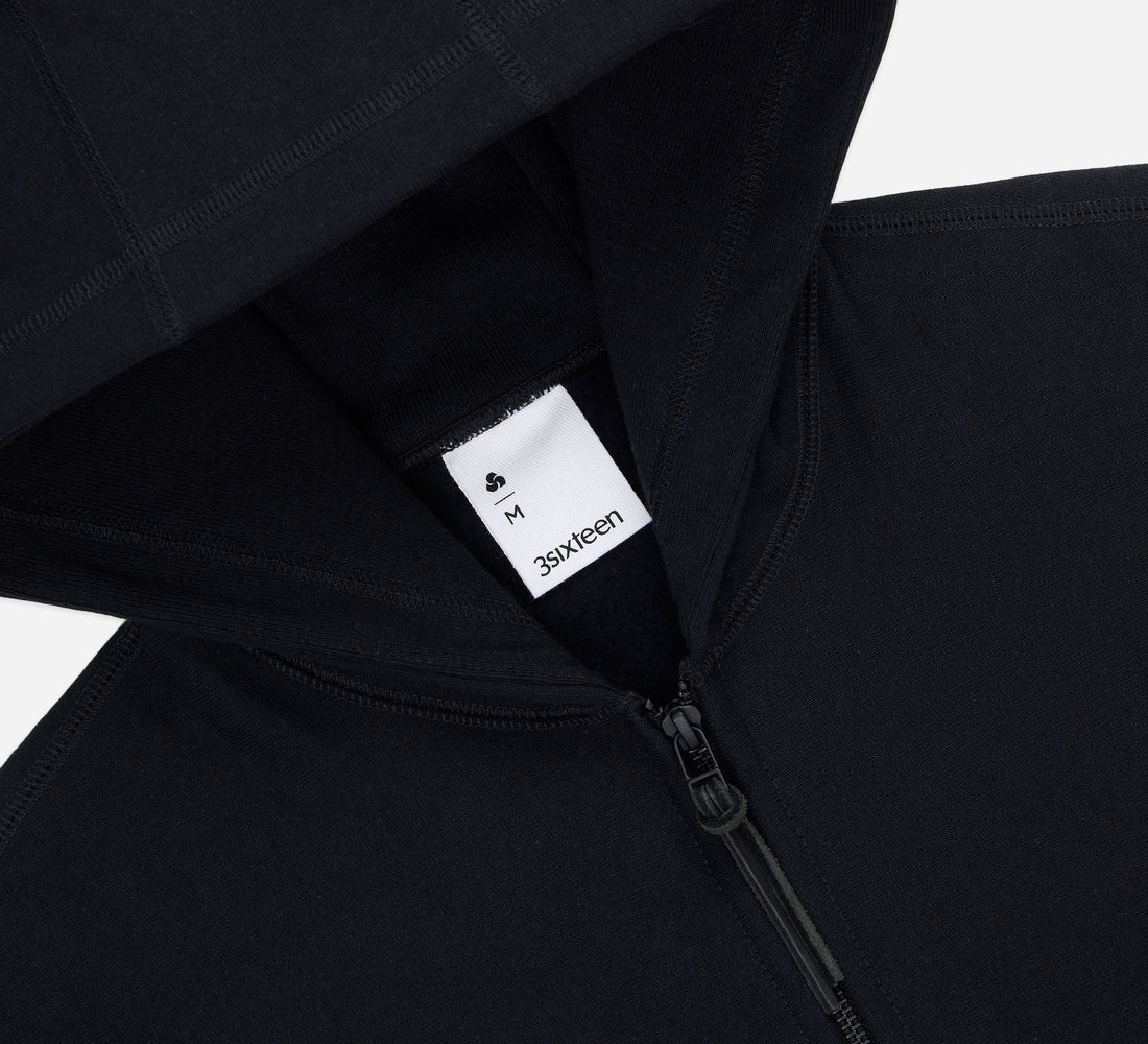 Heavyweight Zip Hoody - Black - 3