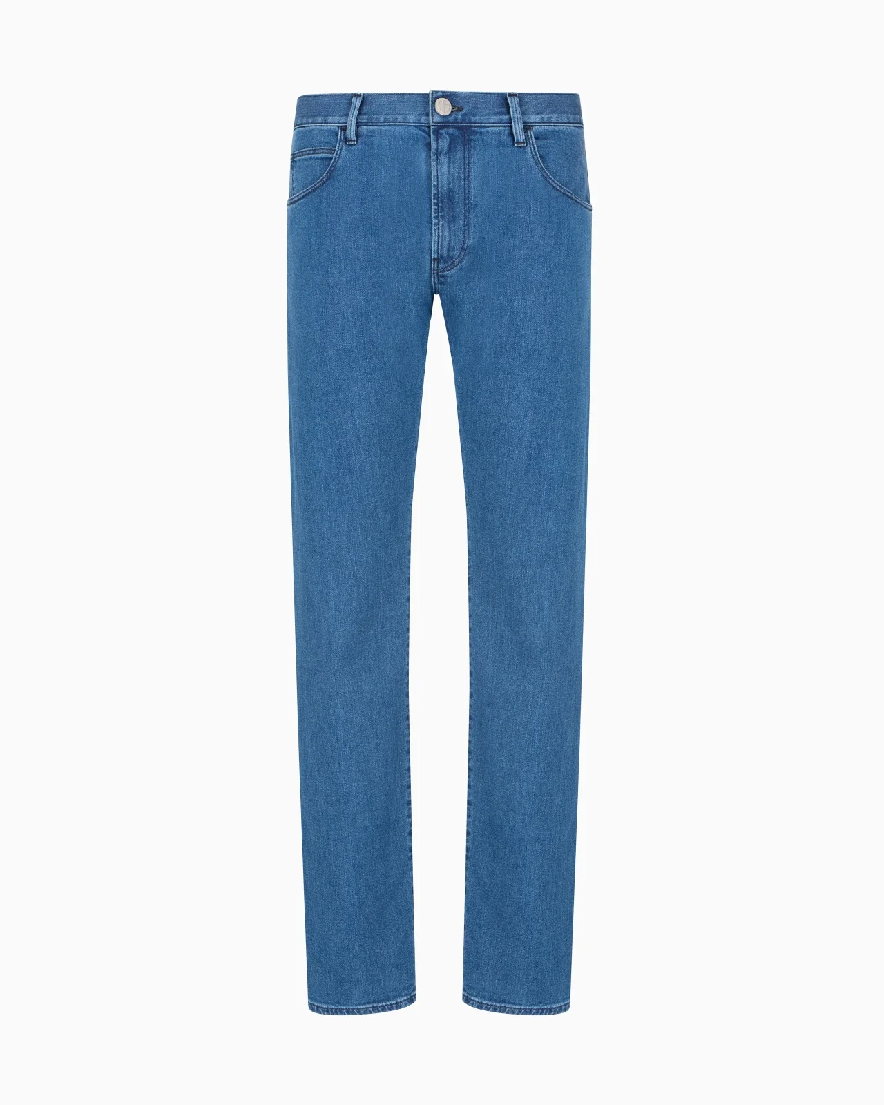FIVE-POCKET, REGULAR-FIT, STRETCH COTTON-DENIM TROUSERS - 1