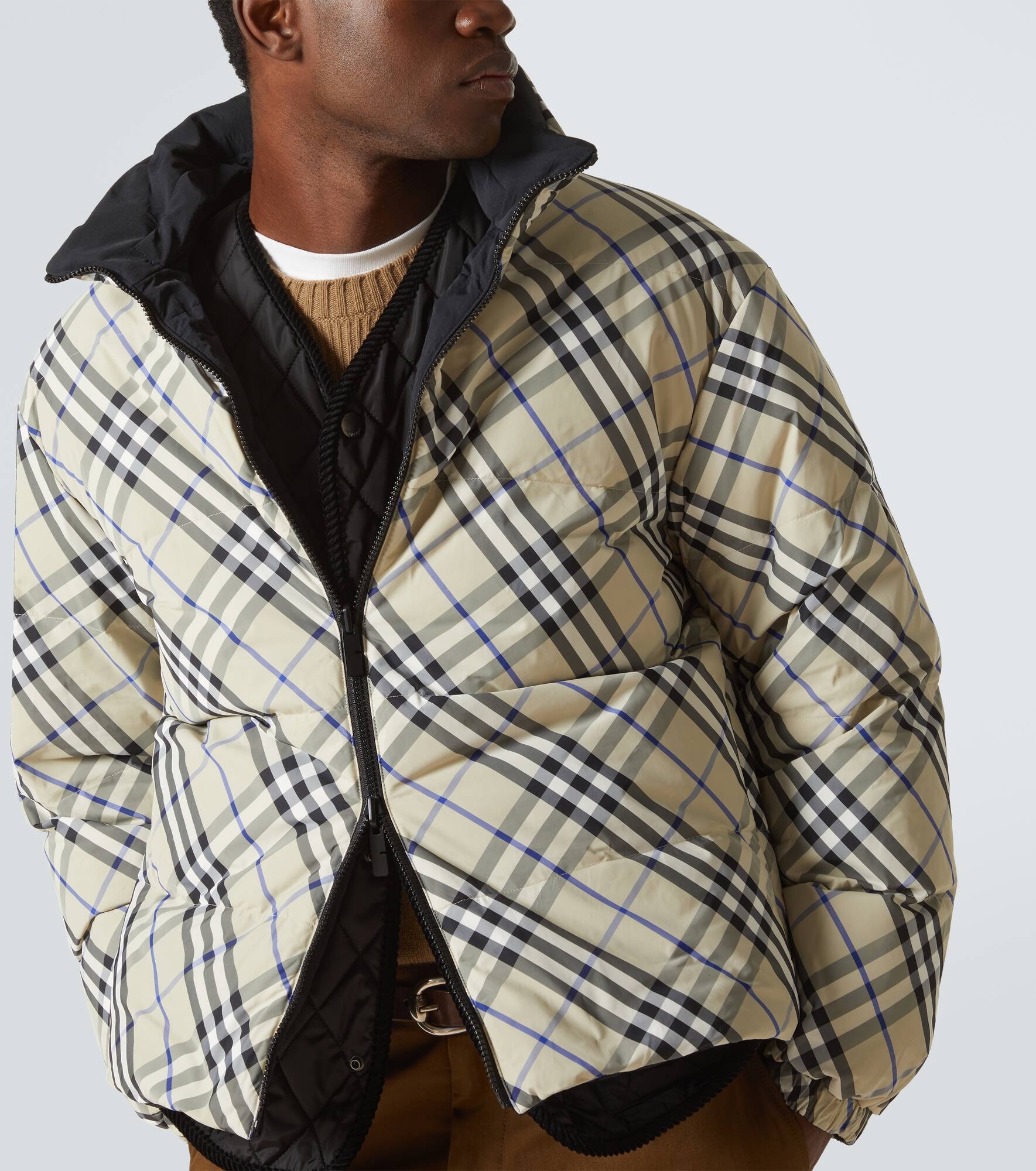 Checked quilted jacket - 5