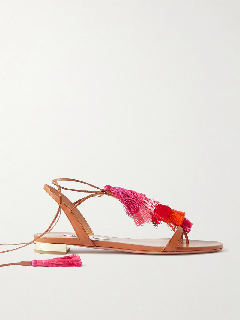 Capri Tassel Leather Sandals 1