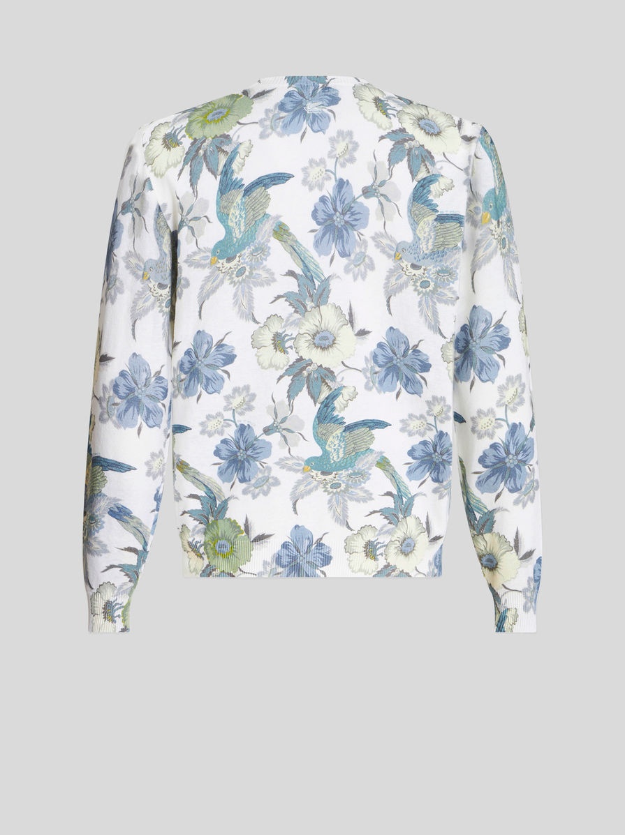 COTTON AND LINEN FLORAL SWEATER - 5