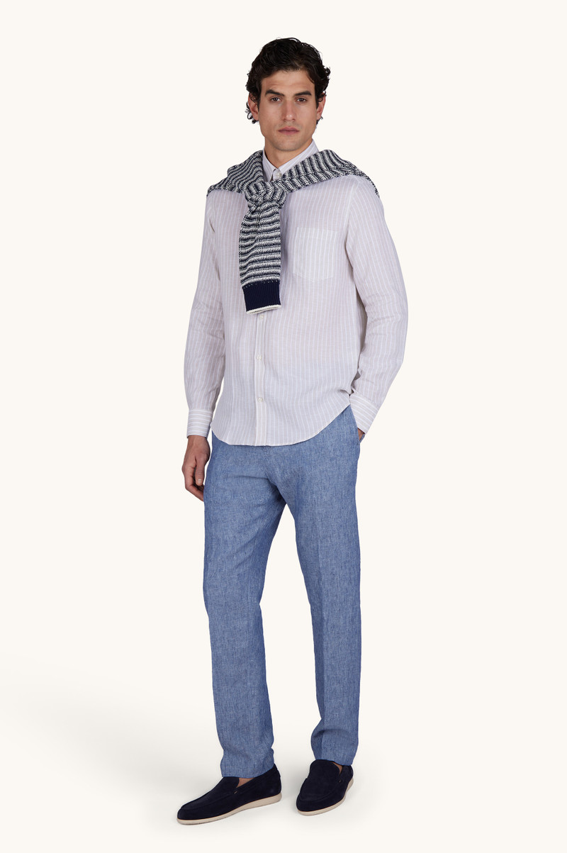 Paul & Shark SOFFIO LINEN SHIRT WITH STRIPED PATTERN outlook