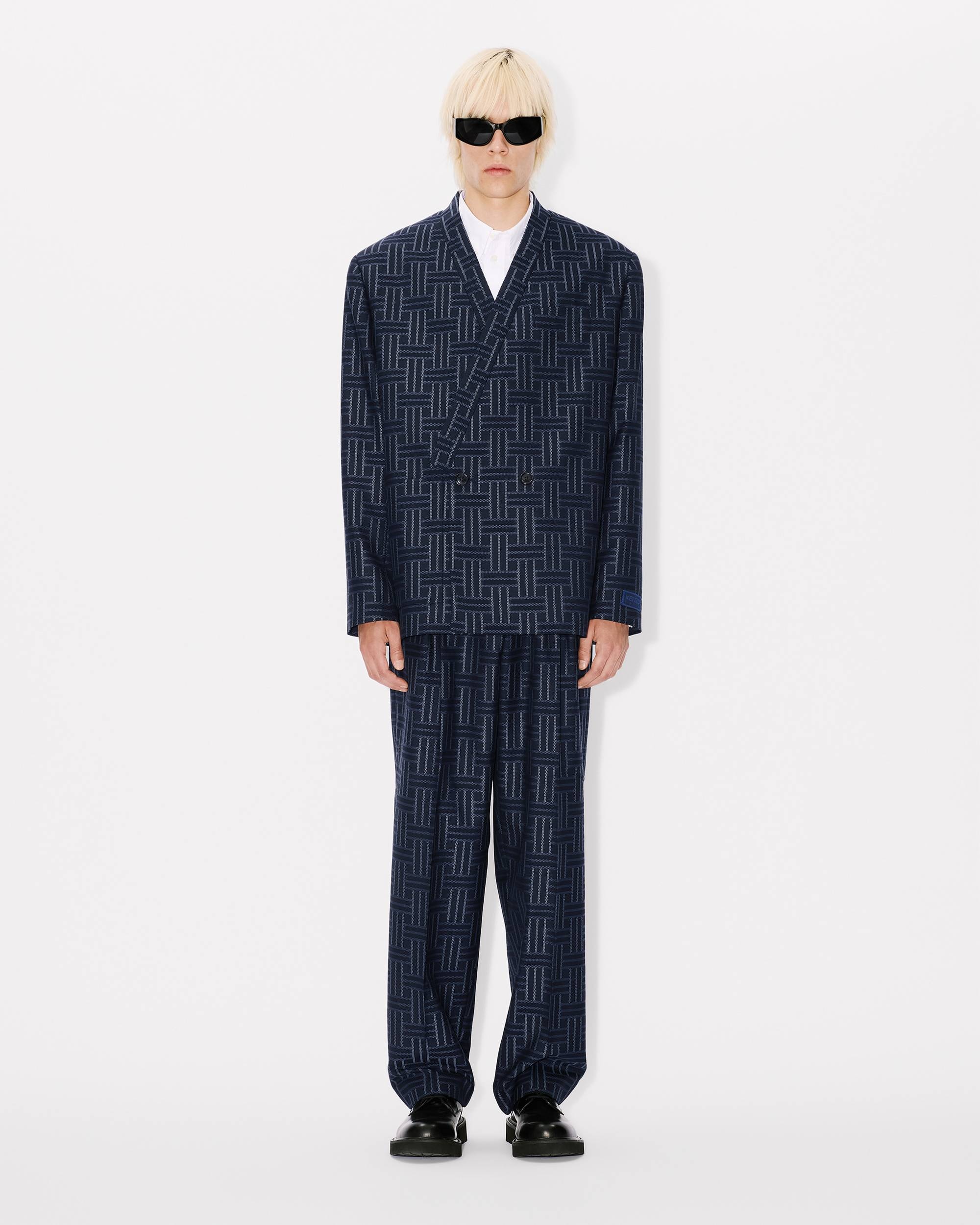 'KENZO Weave' pleated tailored wool pants - 3