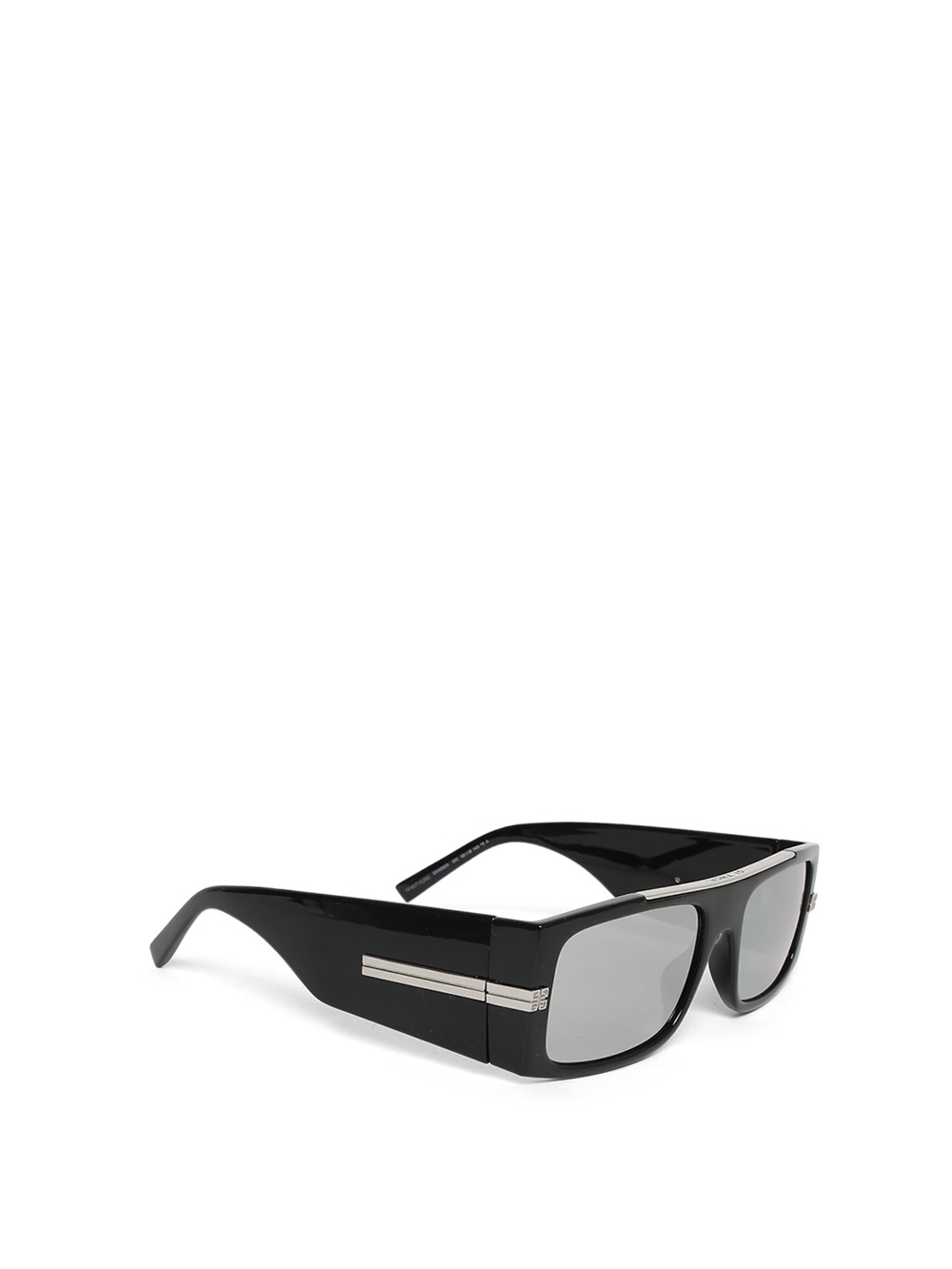 Hinge Sunglasses Shiny Black And Smoke Mirror - 3