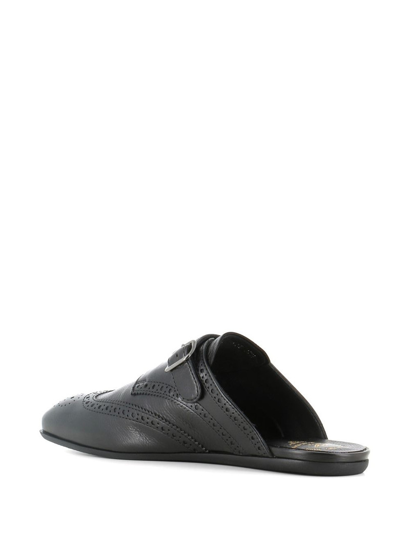 buckle detail brogue mules 3