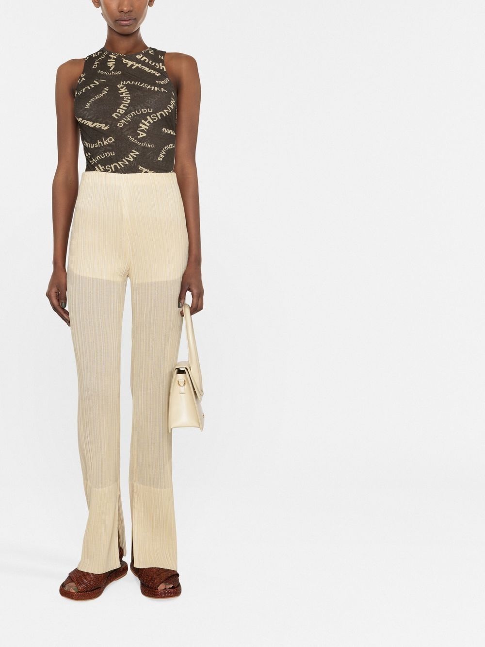 high-waisted straight-leg trousers - 2