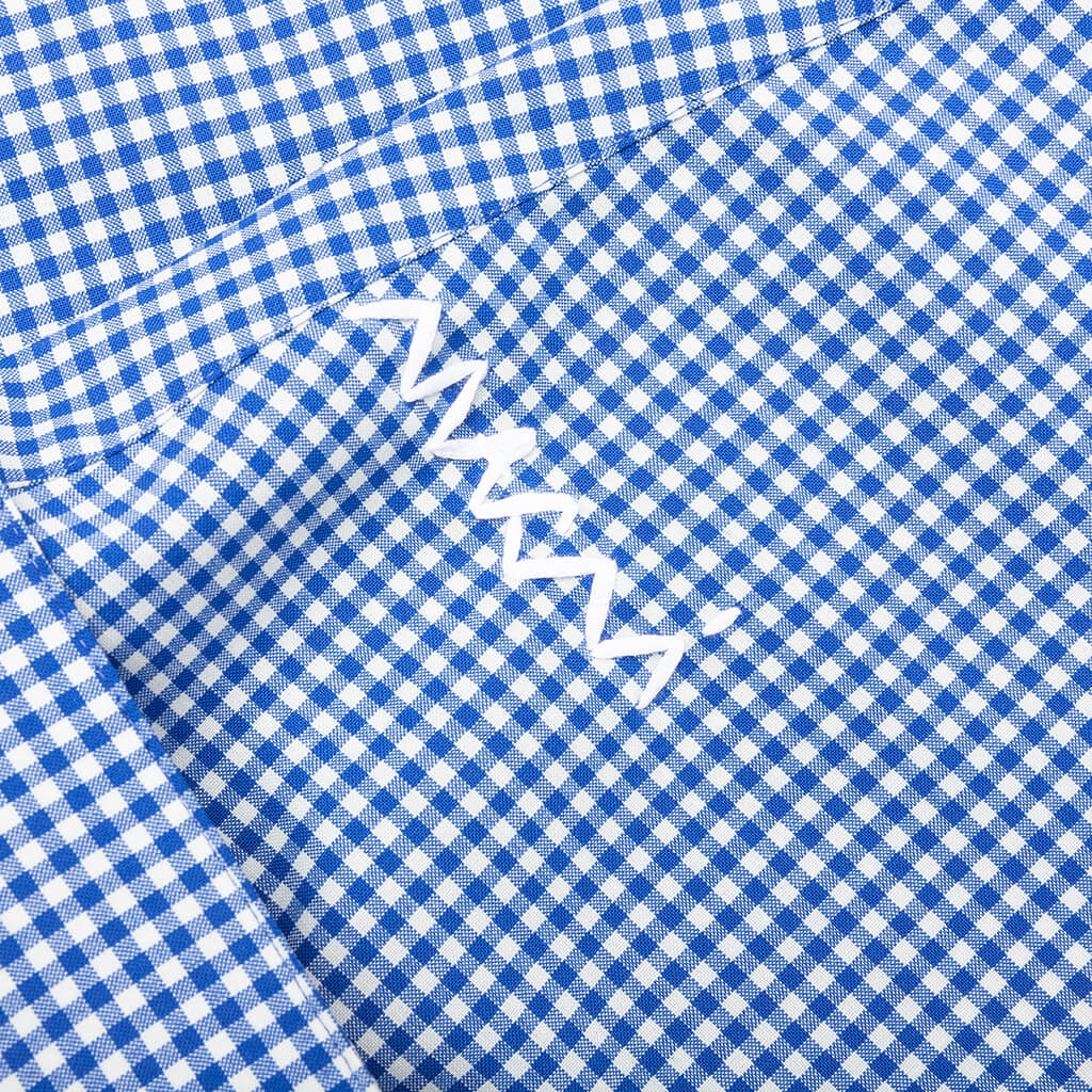 CHECKED WOOL SHIRT - BLUE/WHITE - 4